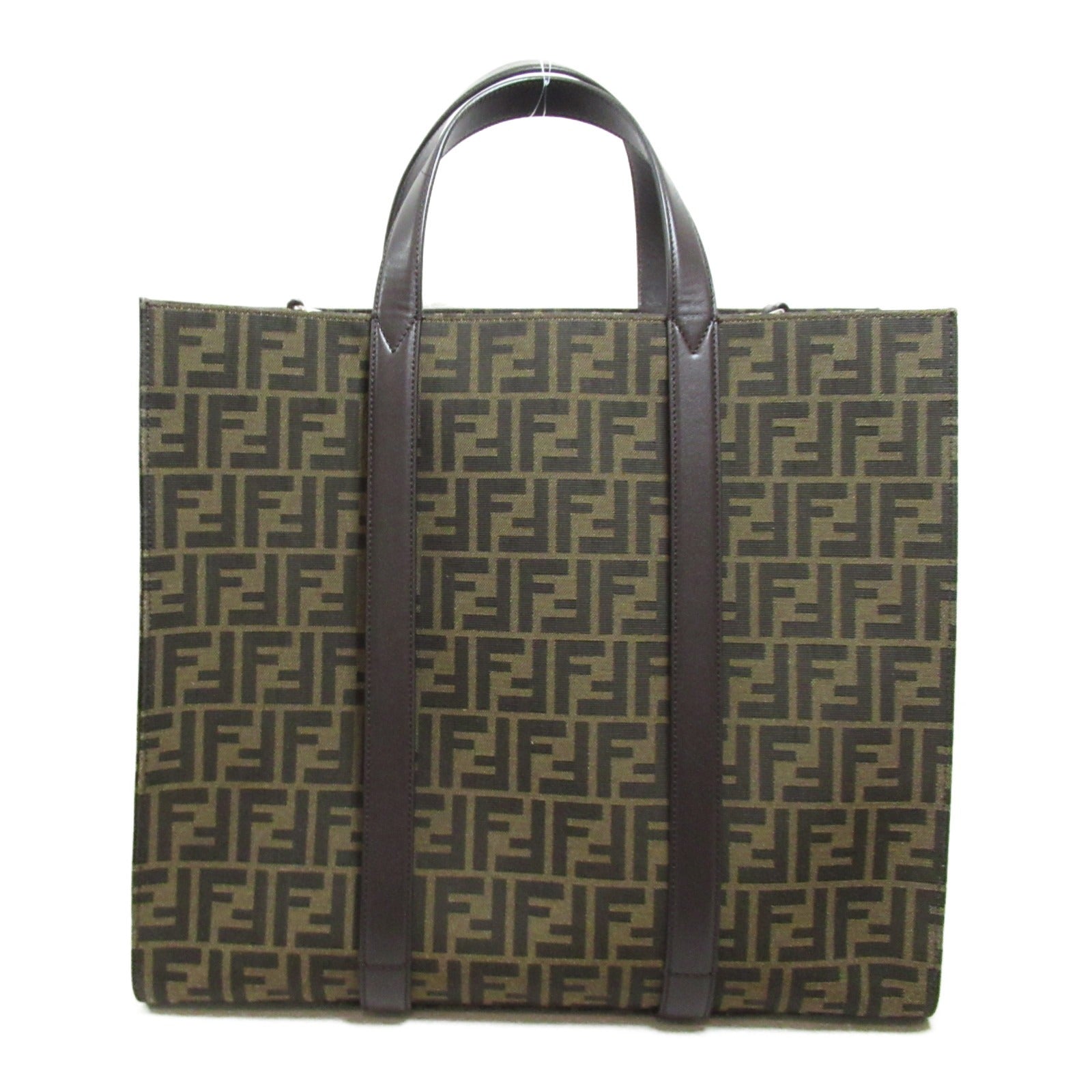 Fendi Leather Canvas Tote Bag