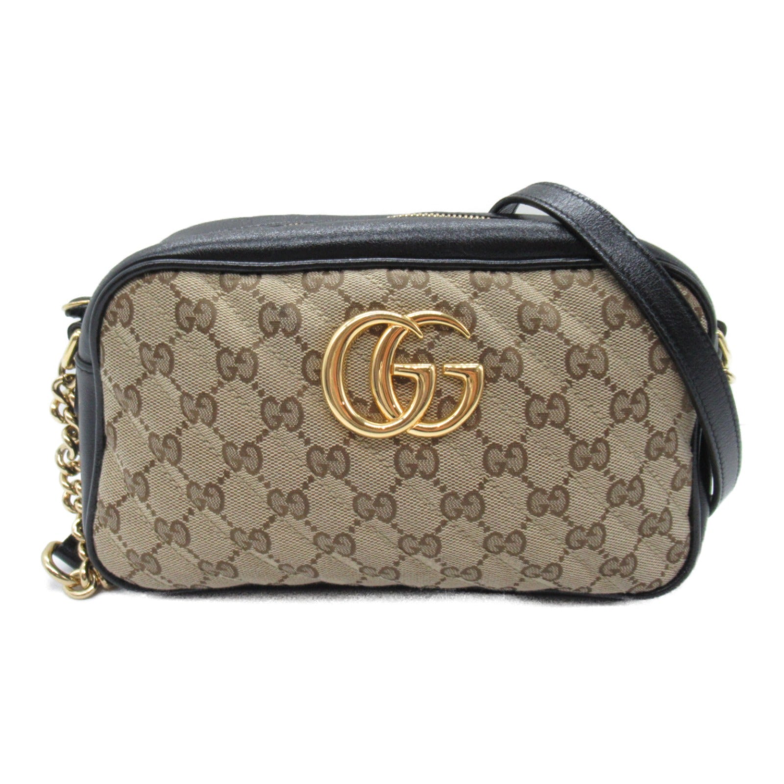 Gucci GG Marmont Leather Canvas Shoulder Bag