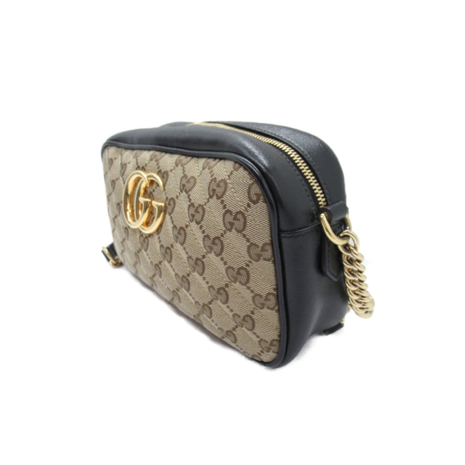 Gucci GG Marmont Leather Canvas Shoulder Bag