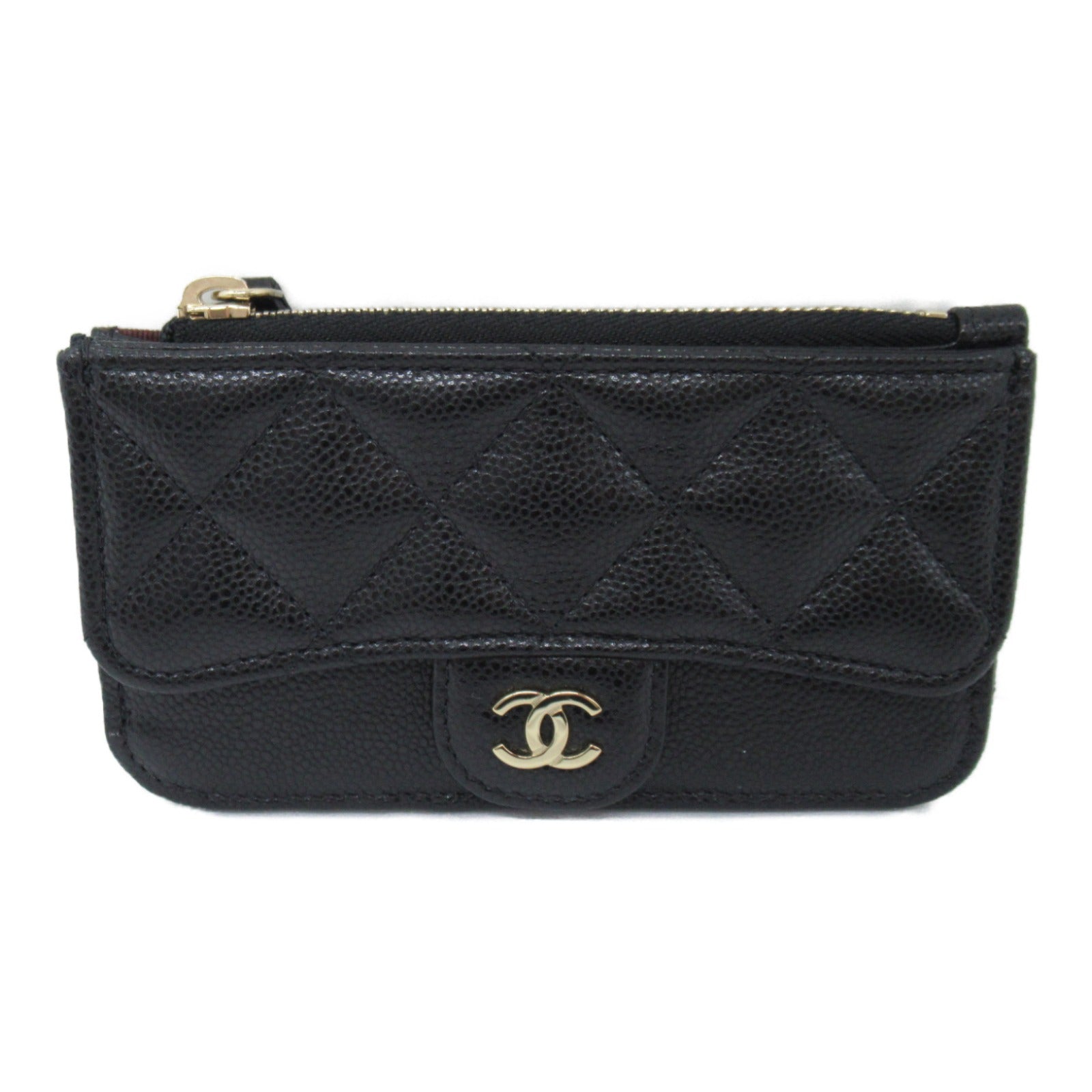 Chanel Caviar Skin Coin Case Wallet Black