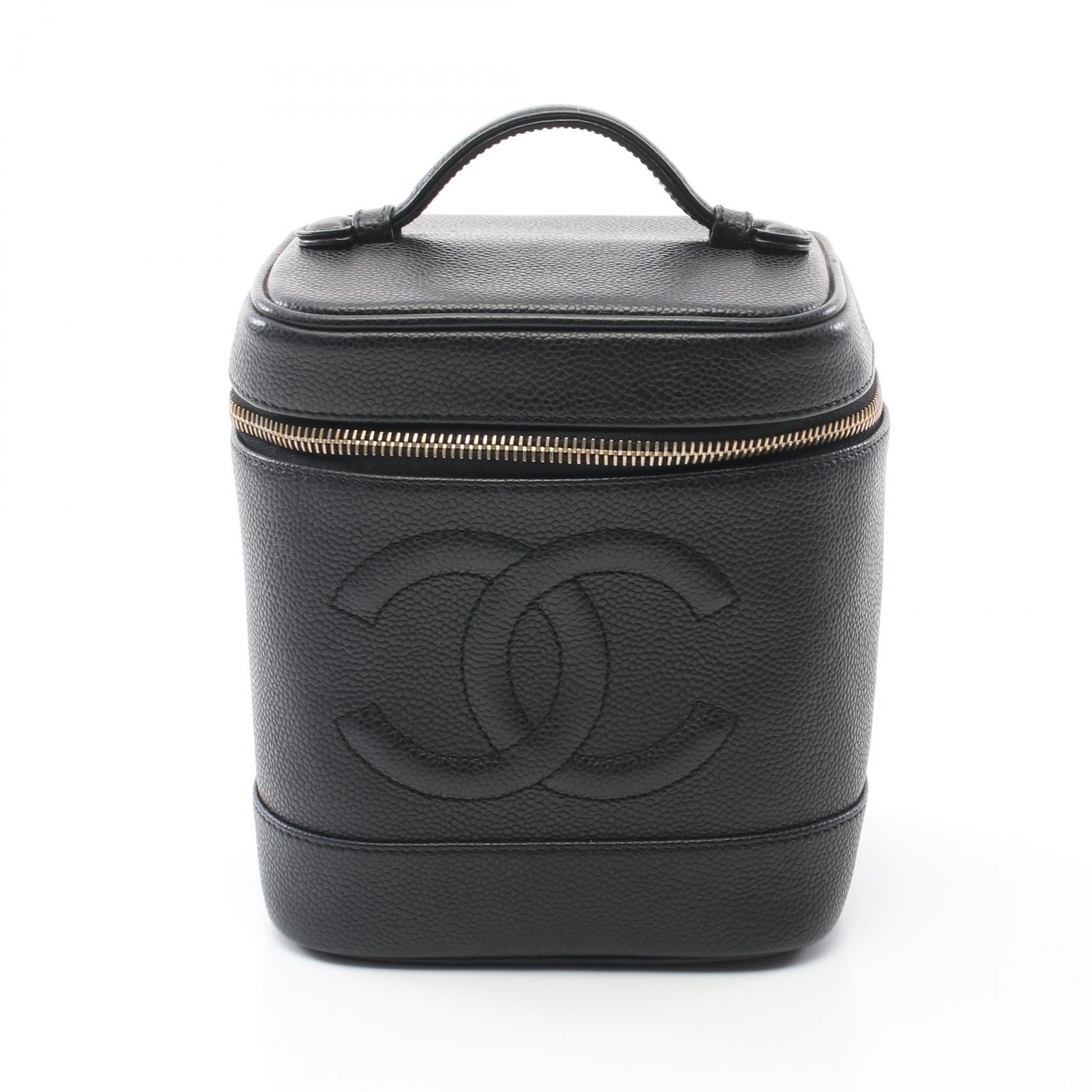 Chanel Caviar Skin Coco Mark Handbag Black