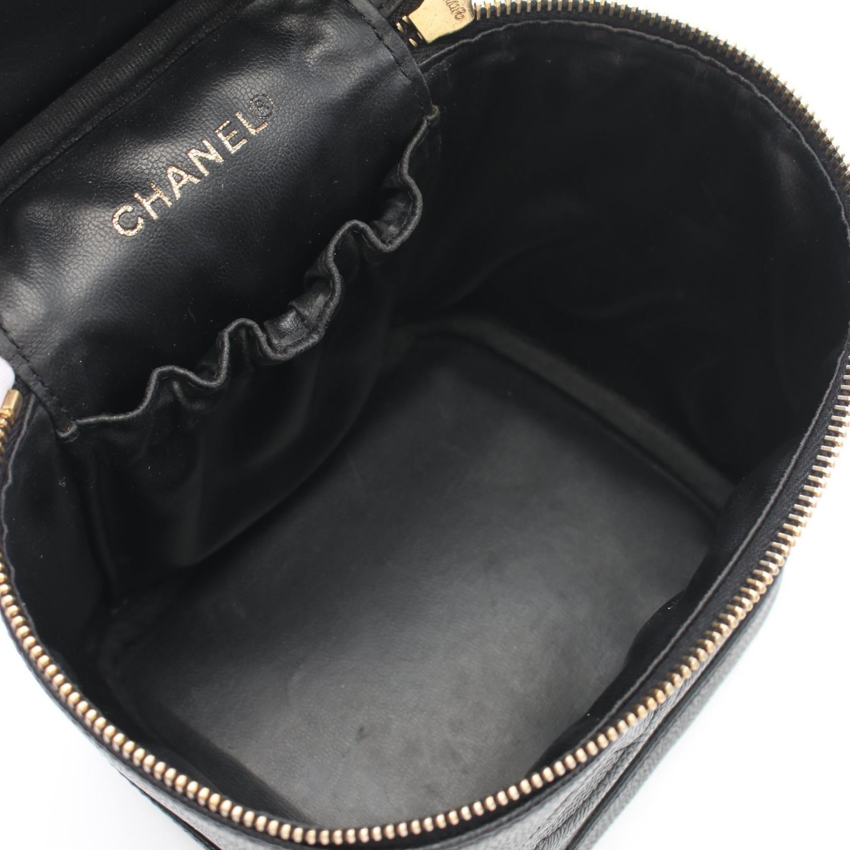 Chanel Caviar Skin Coco Mark Handbag Black