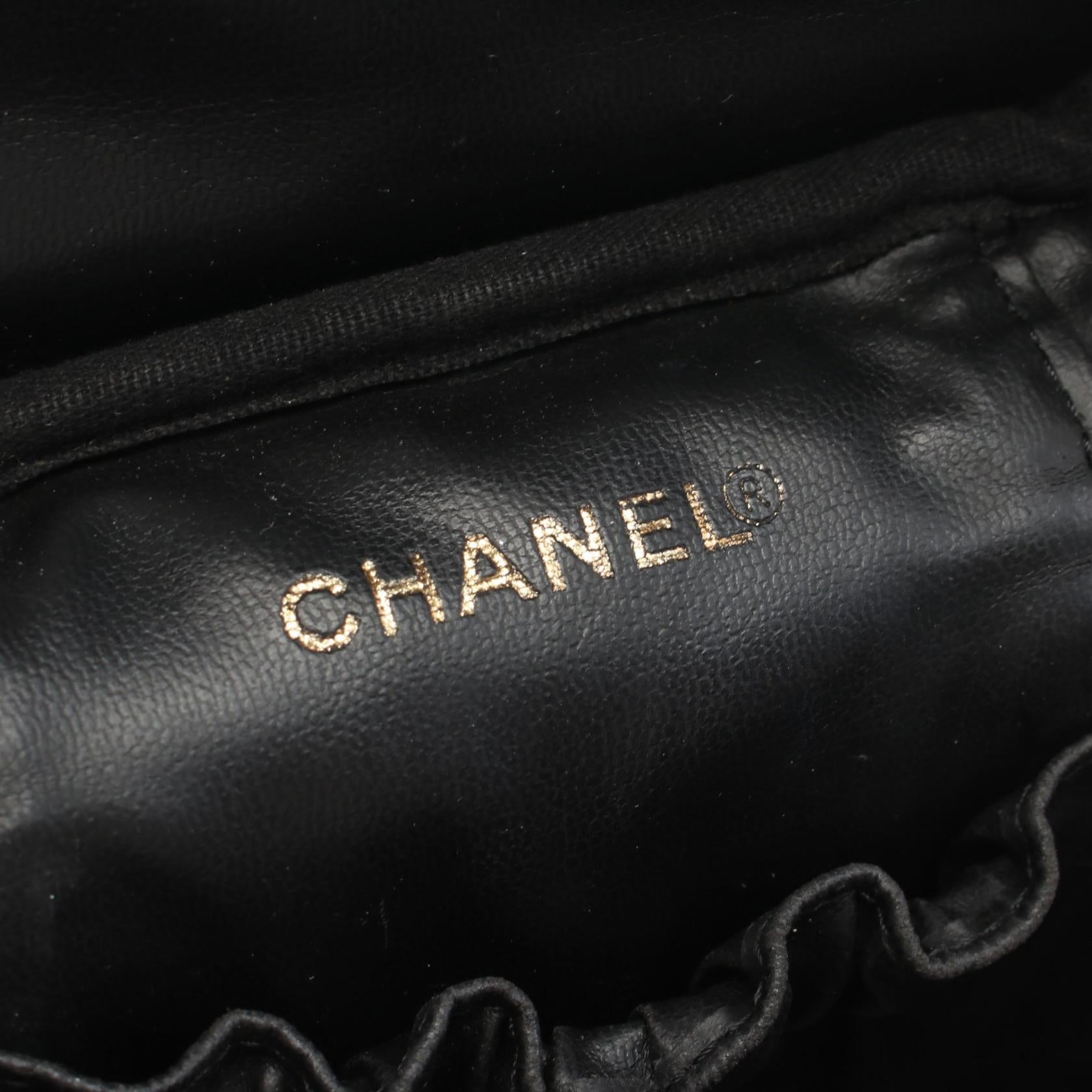 Chanel Caviar Skin Coco Mark Handbag Black