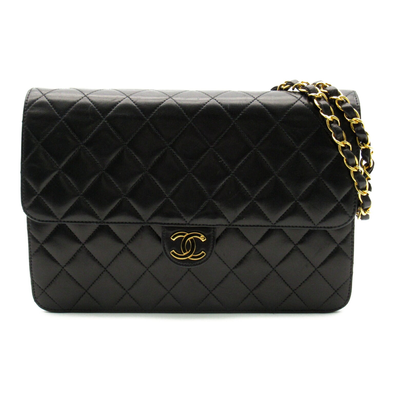 Chanel Lambskin Matelasse Push Lock Shoulder Bag