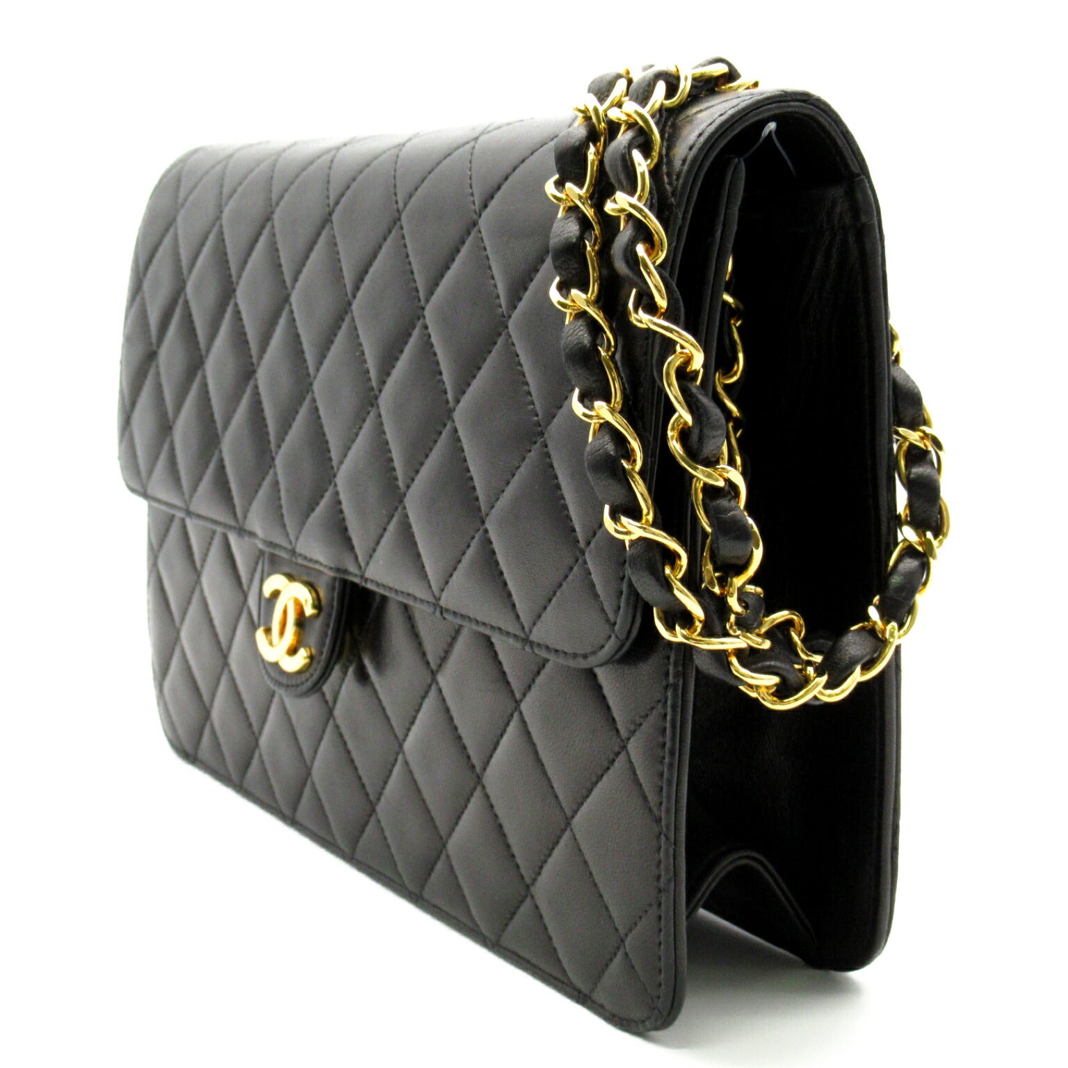 Chanel Lambskin Matelasse Push Lock Shoulder Bag