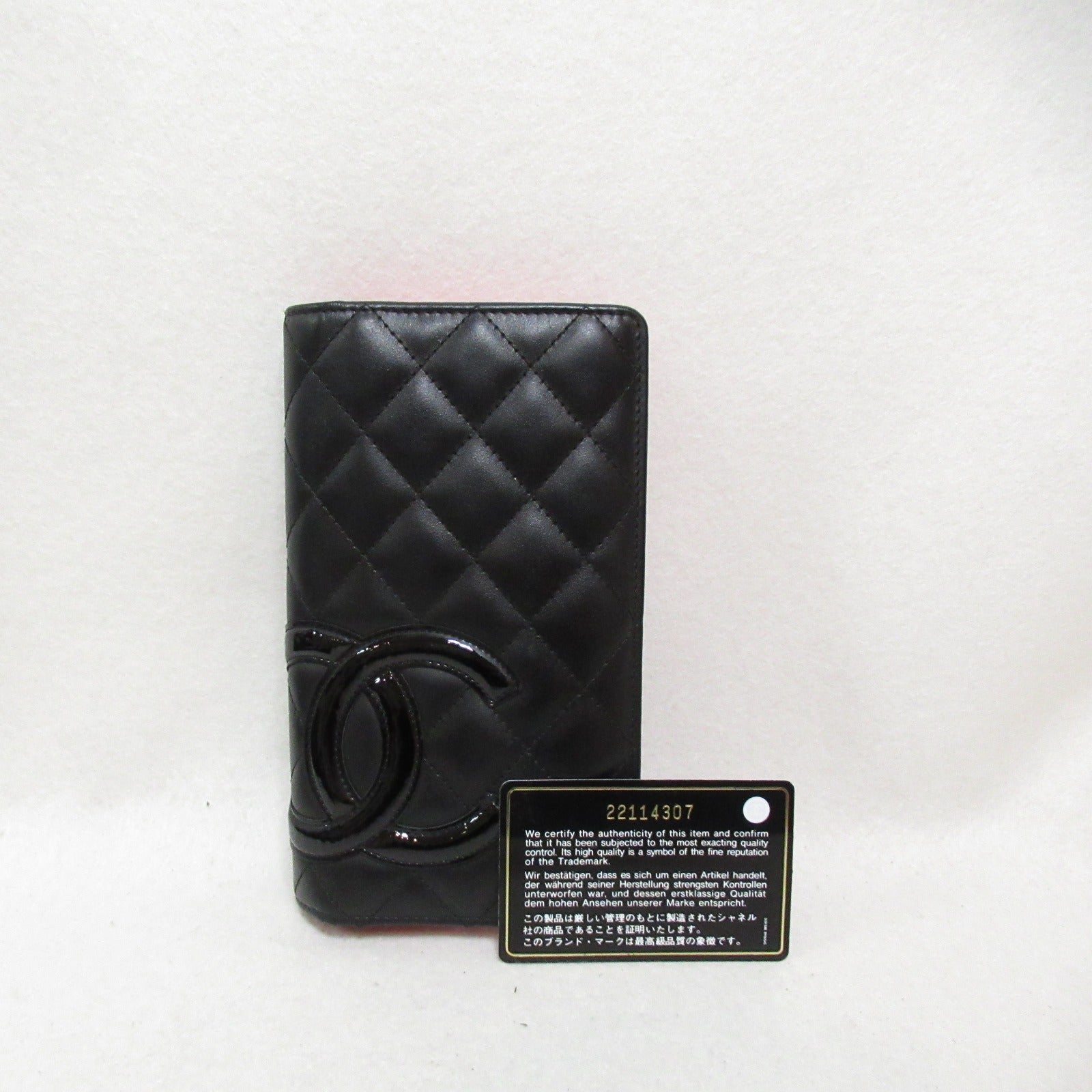 Chanel Cambon Line Leather Long Wallet Black