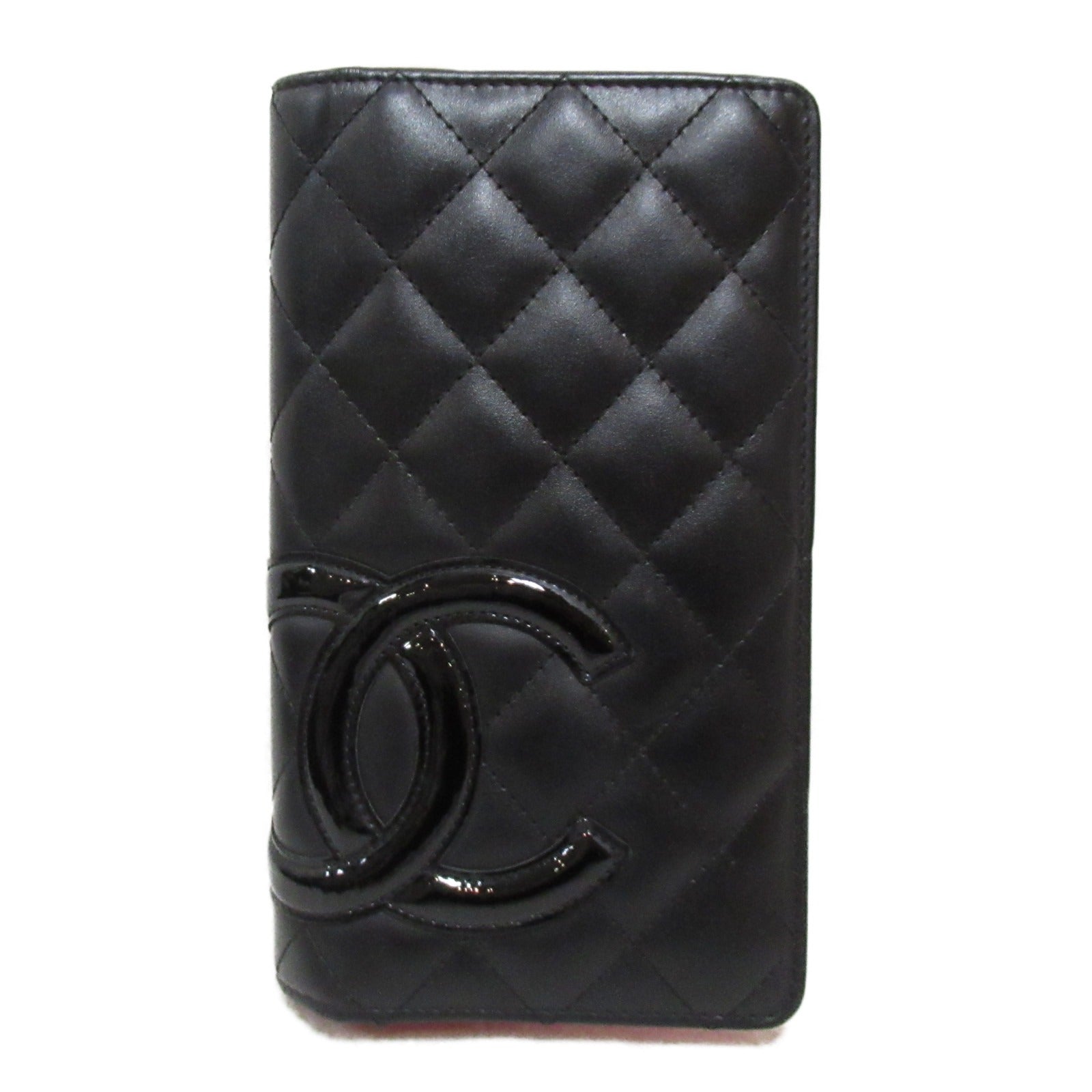 Chanel Cambon Line Leather Long Wallet Black