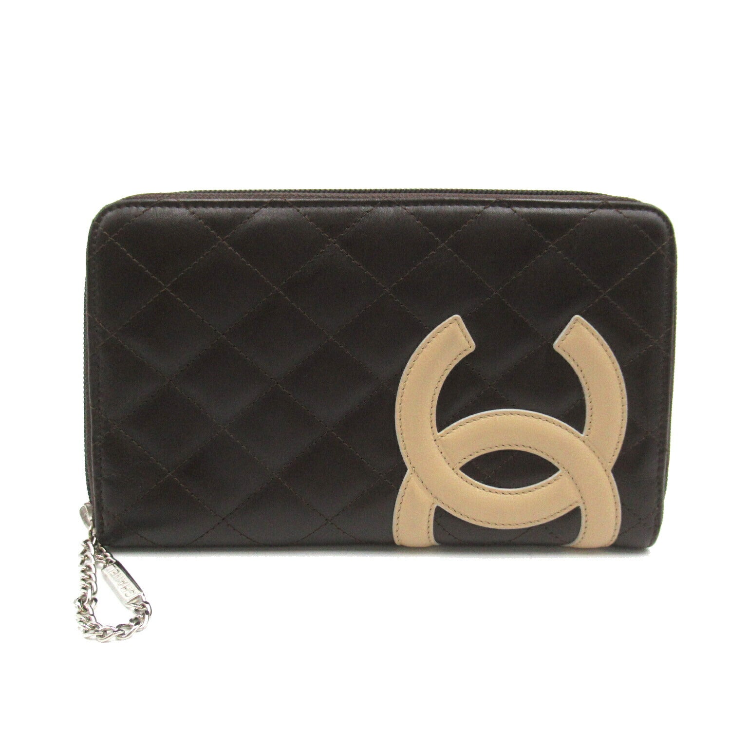 Chanel Cambon Line Leather Wallet Brown