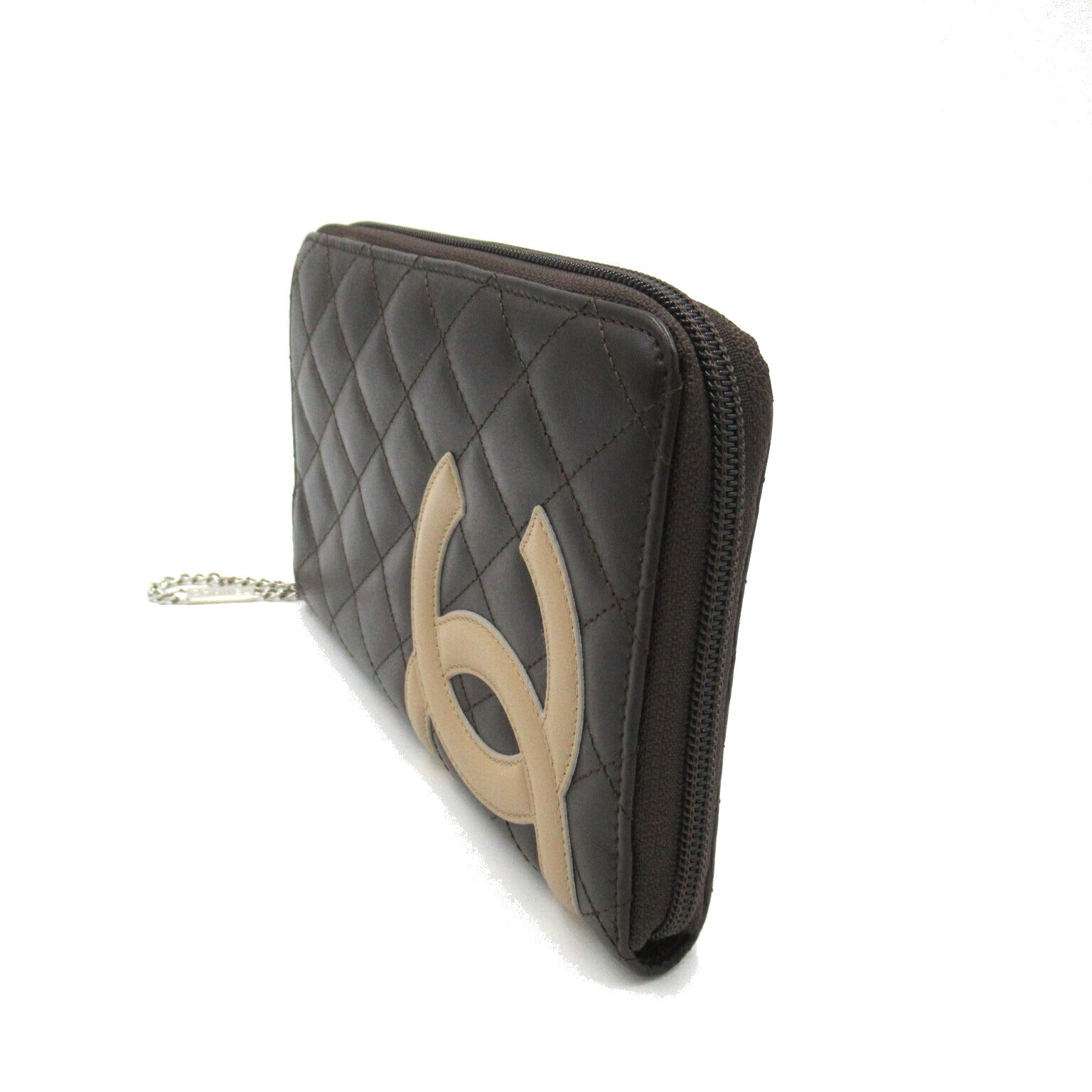 Chanel Cambon Line Leather Wallet Brown