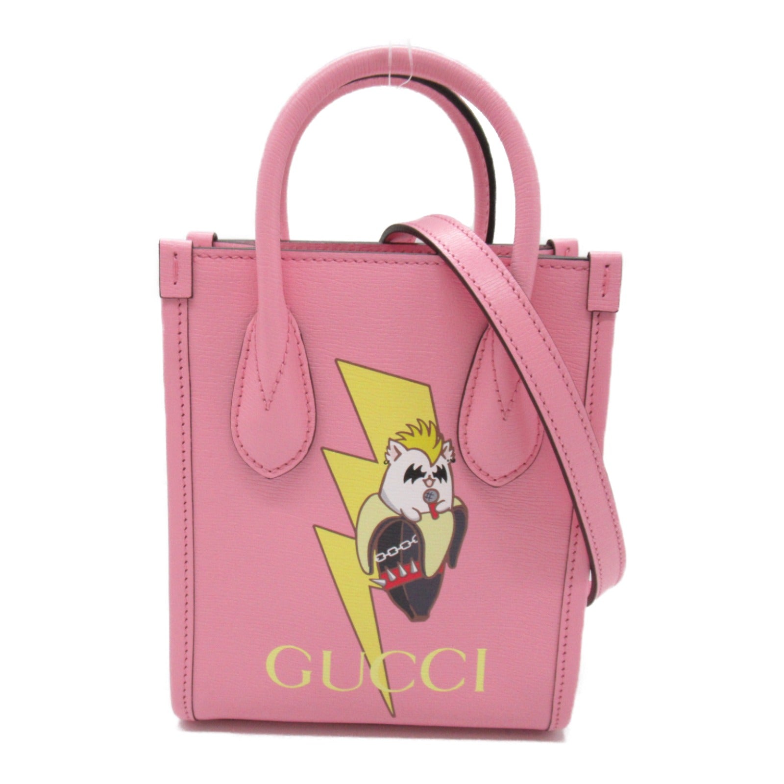 Gucci X BNF Bananya Print Mini Vertical Tote Bag Leather Crossbody Bag 671623 in Great Condition