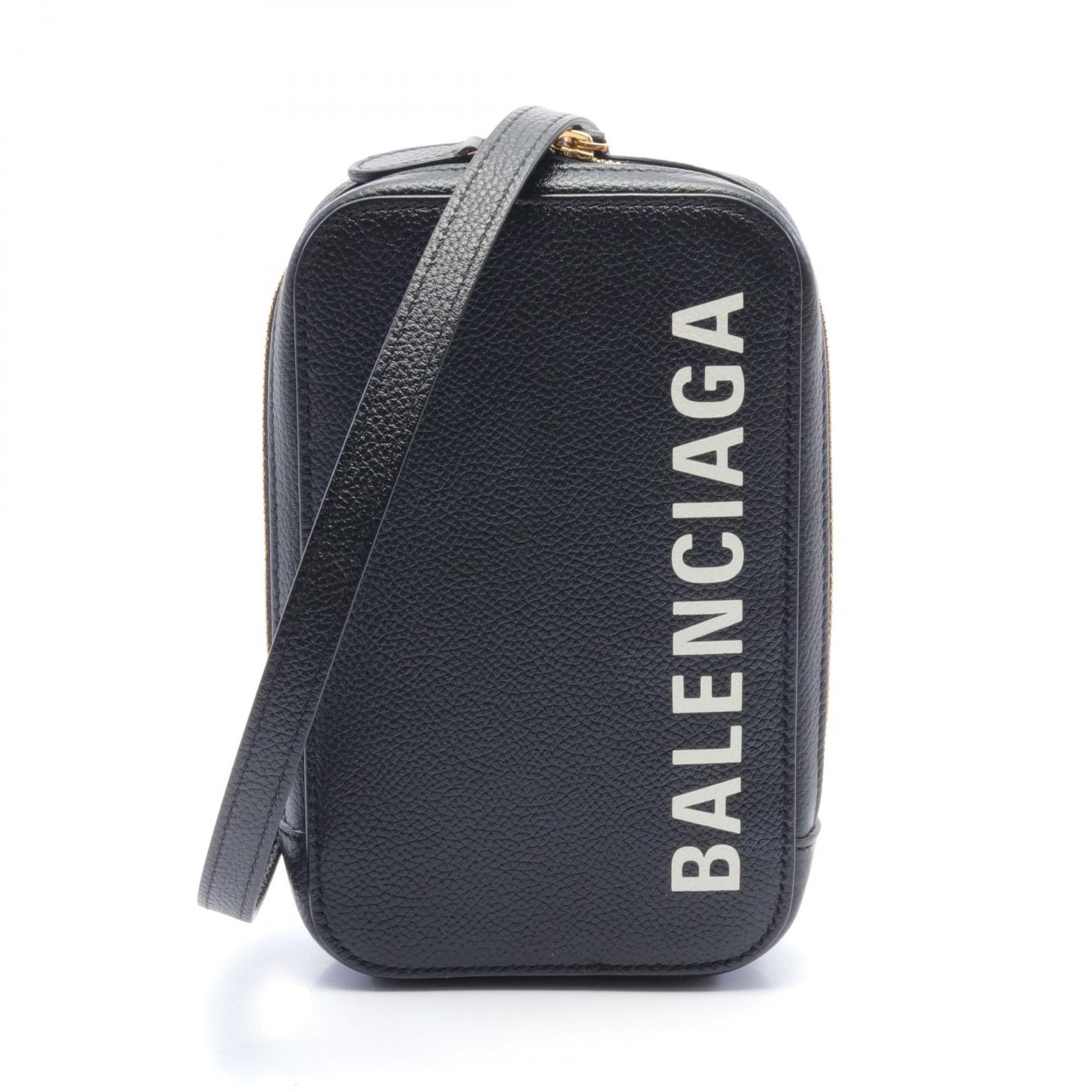 Balenciaga Leather Cash Zip Phone Holder Bag