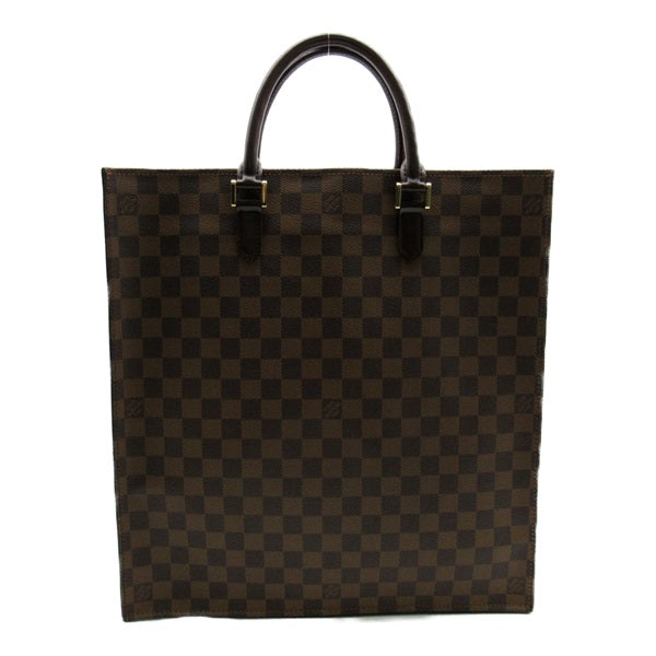 Louis Vuitton Damier Ebene Sac Plat Canvas Tote Bag N51140 in Very Good Condition