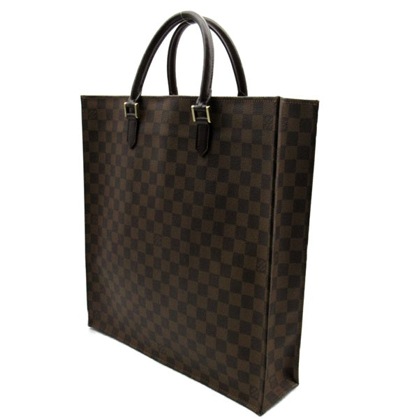 Louis Vuitton Damier Ebene Sac Plat Canvas Tote Bag N51140 in Good condition