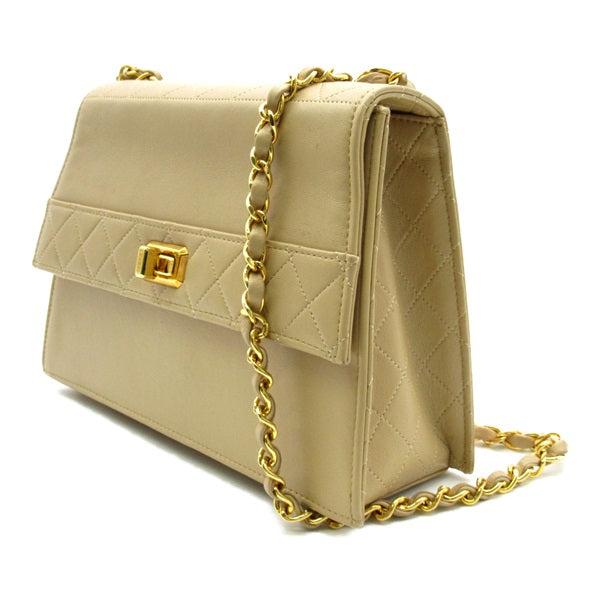 Leather Trapezoid Flap Bag