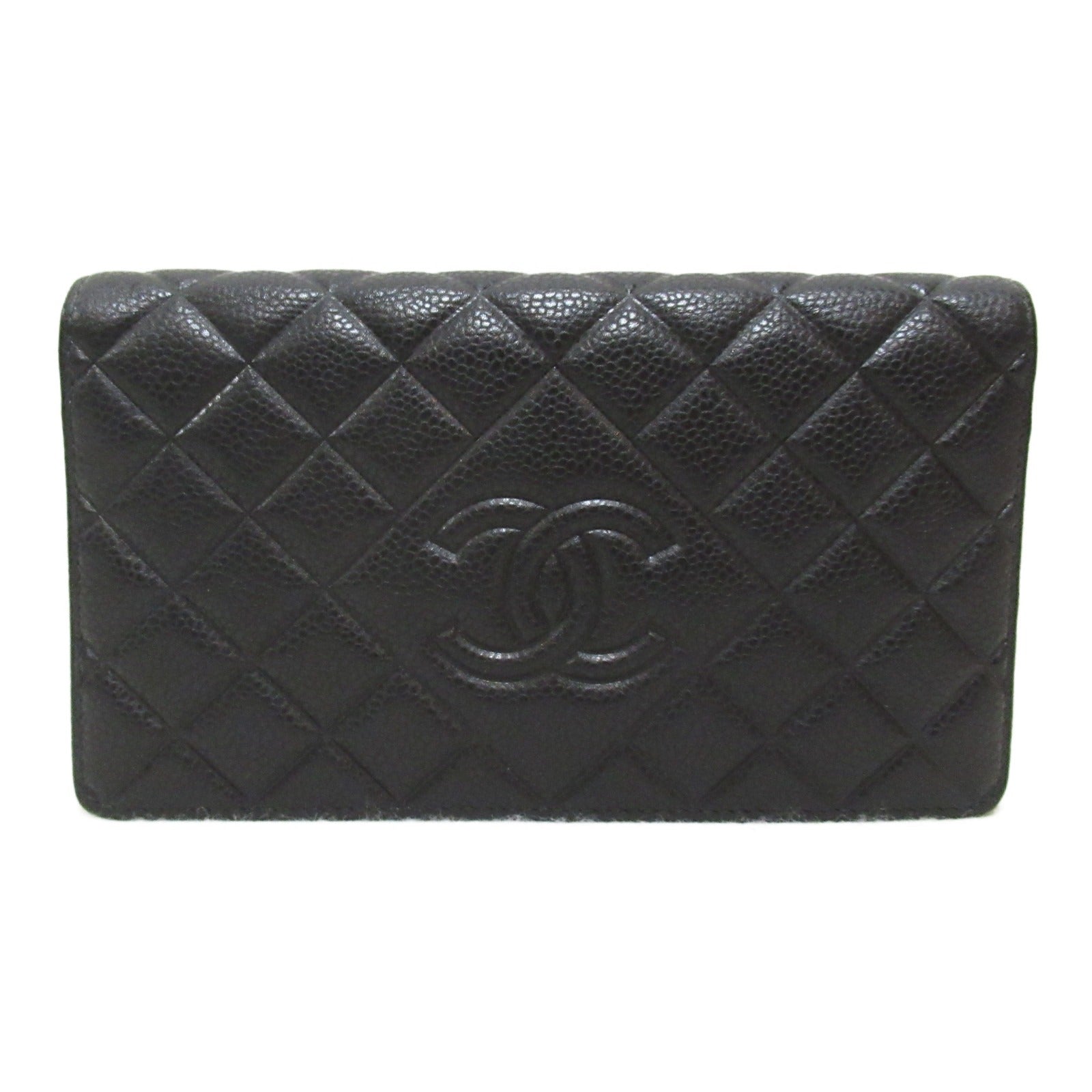 Chanel Caviar Skin Bifold Long Wallet Black