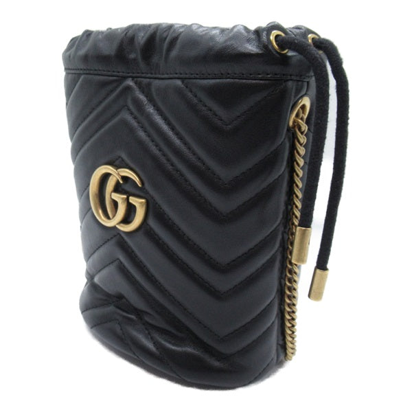 Gucci Leather GG Marmont Mini Bucket Bag Leather Crossbody Bag 575163 in Very Good Condition