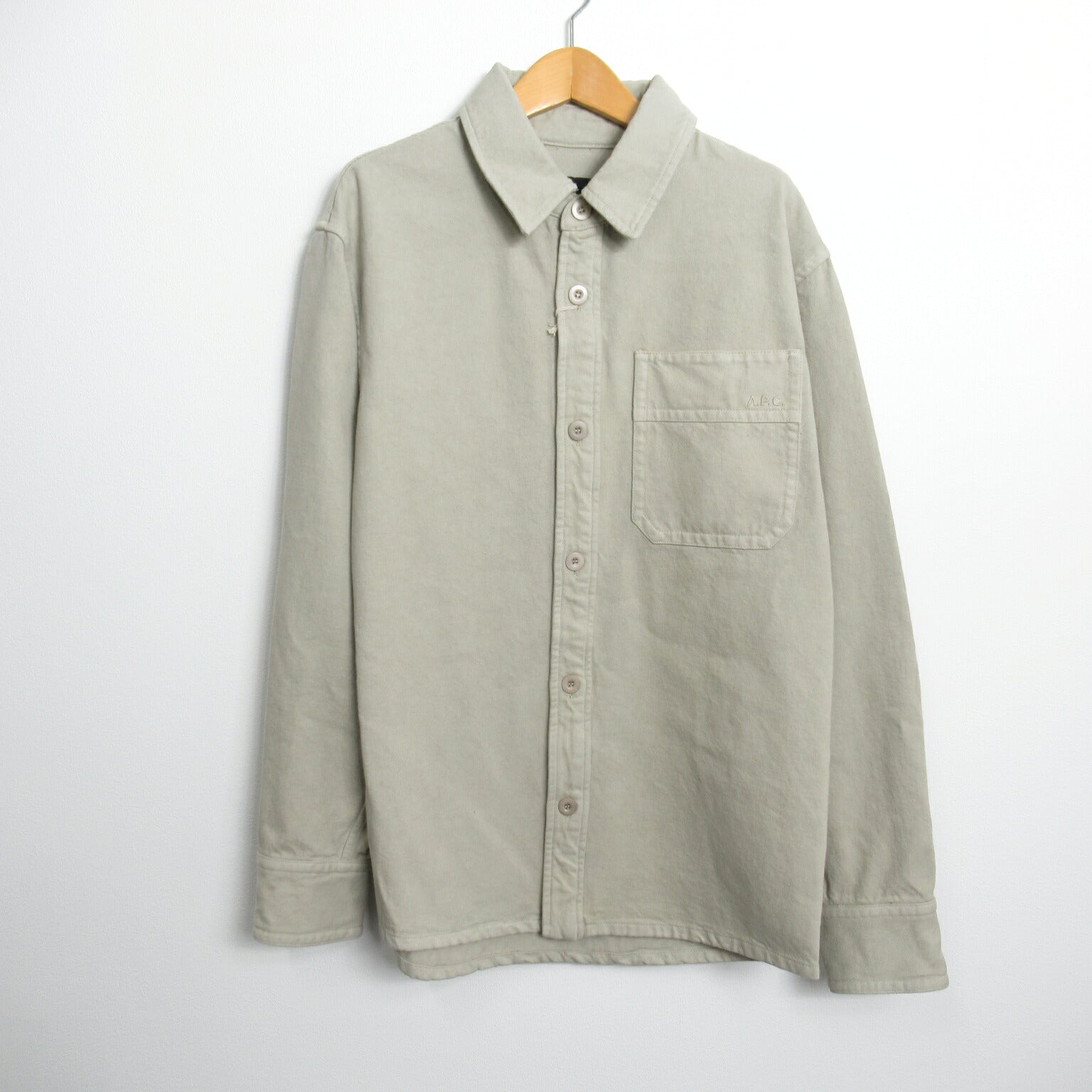 A.P.C. Men's Cotton Long Sleeve Shirt Beige