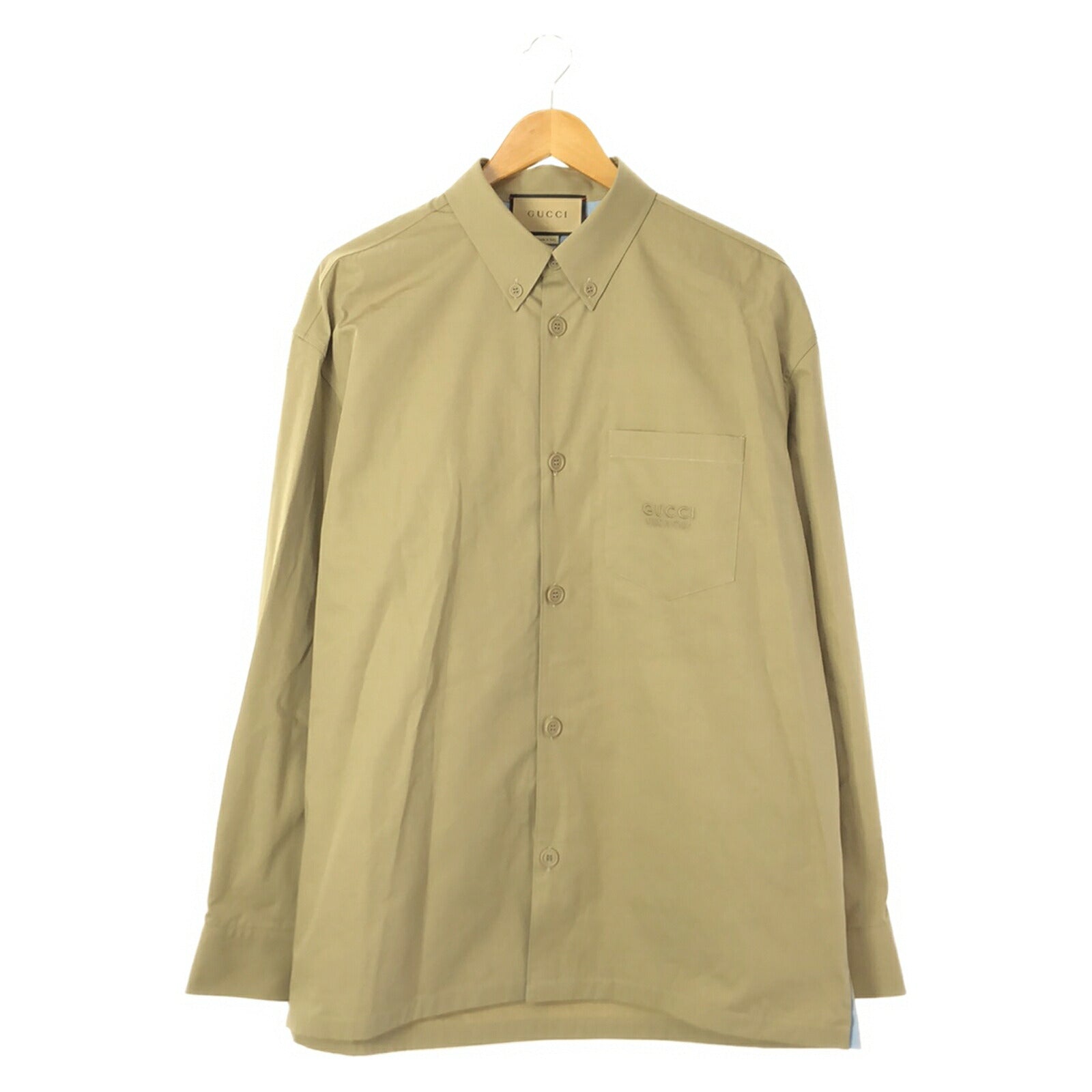 Gucci Men's Cotton Long Sleeve Shirt Beige