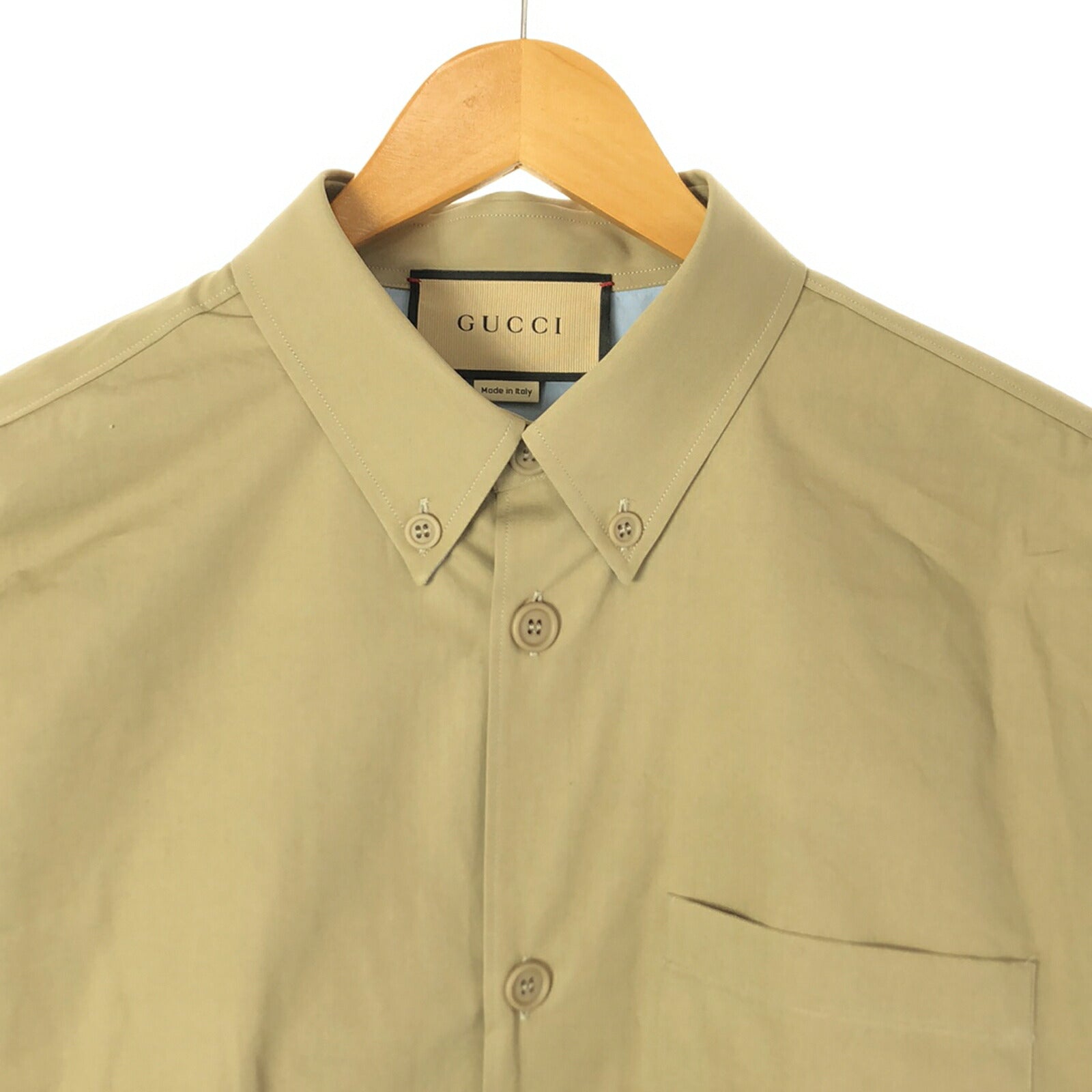 Gucci Men's Cotton Long Sleeve Shirt Beige