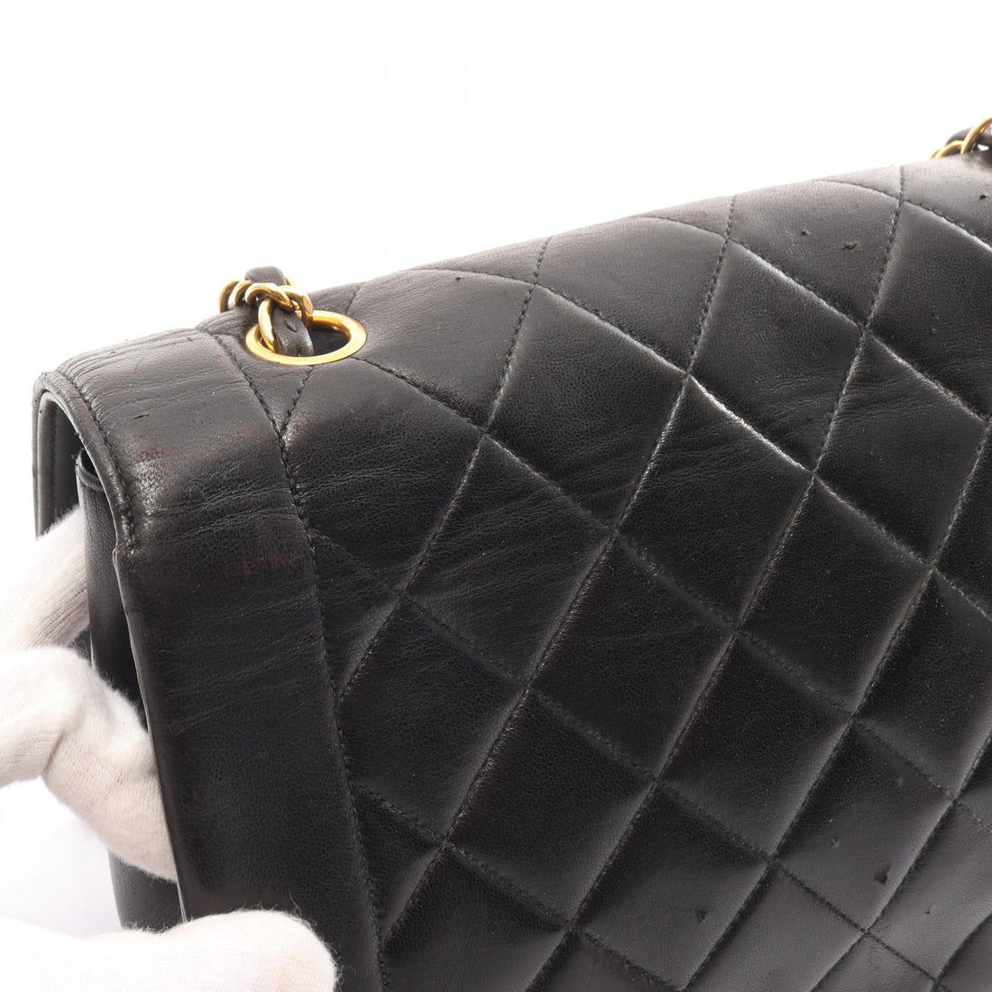 Chanel Diana Flap Lambskin Shoulder Bag Black