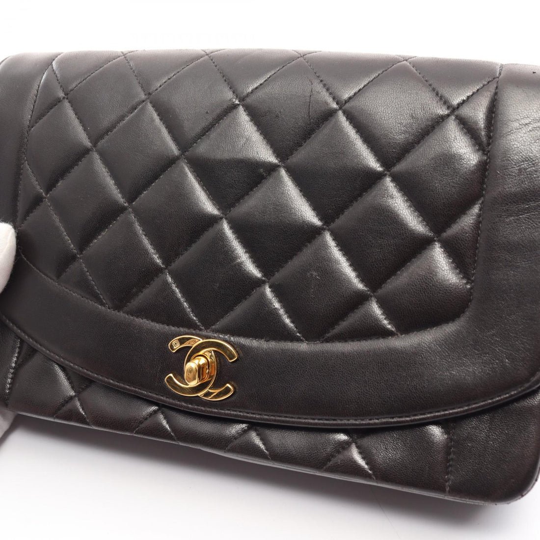 Chanel Diana Flap Lambskin Shoulder Bag Black