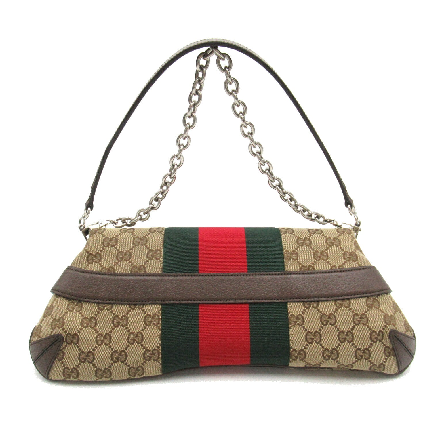 Gucci Canvas Horsebit Chain Medium Shoulder Bag