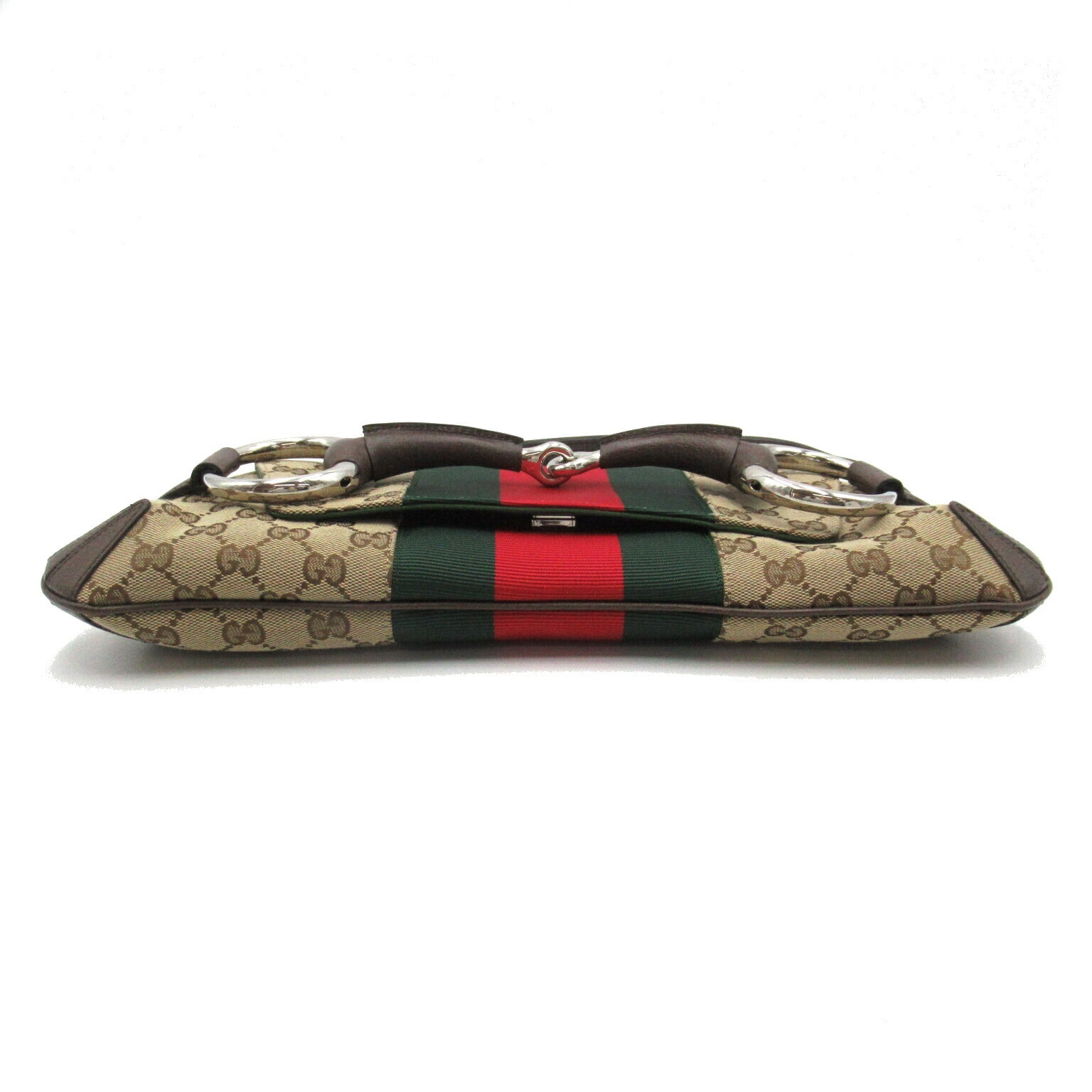 Gucci Canvas Horsebit Chain Medium Shoulder Bag