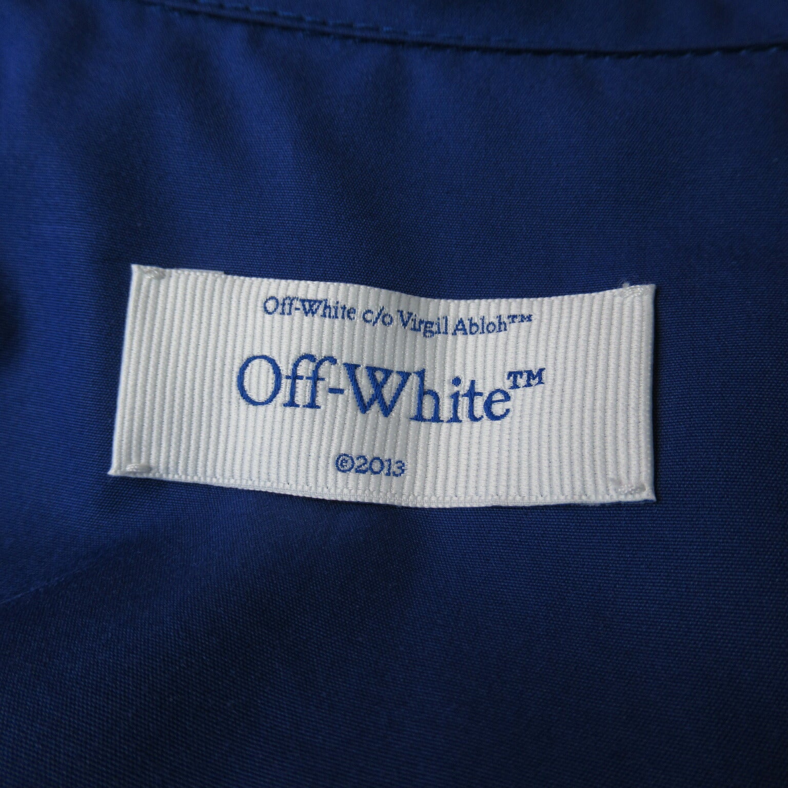 Off-White Cotton Short Sleeve Shirt Blue