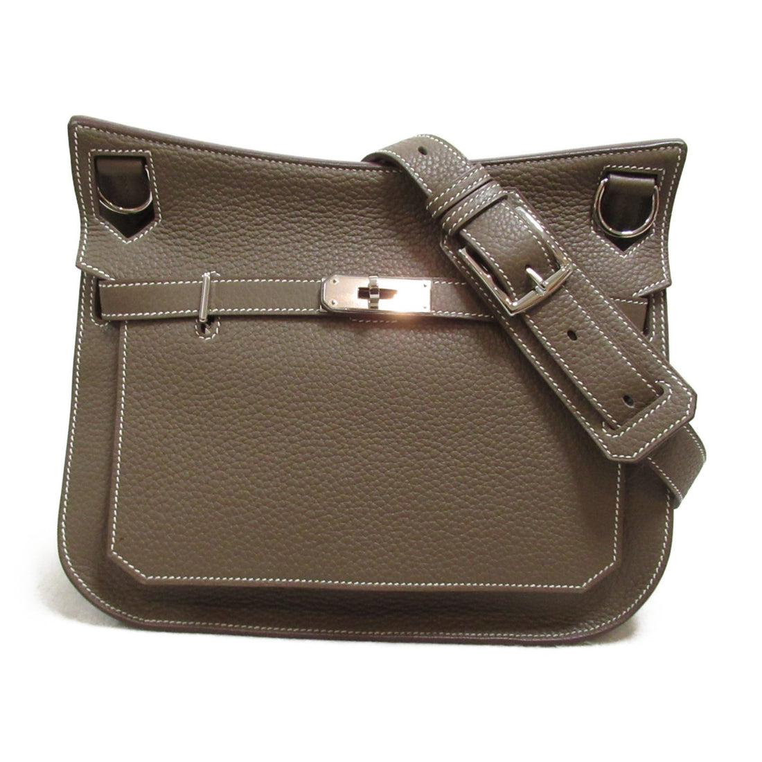 Hermes Jypsiere 28 Leather Shoulder Bag Beige