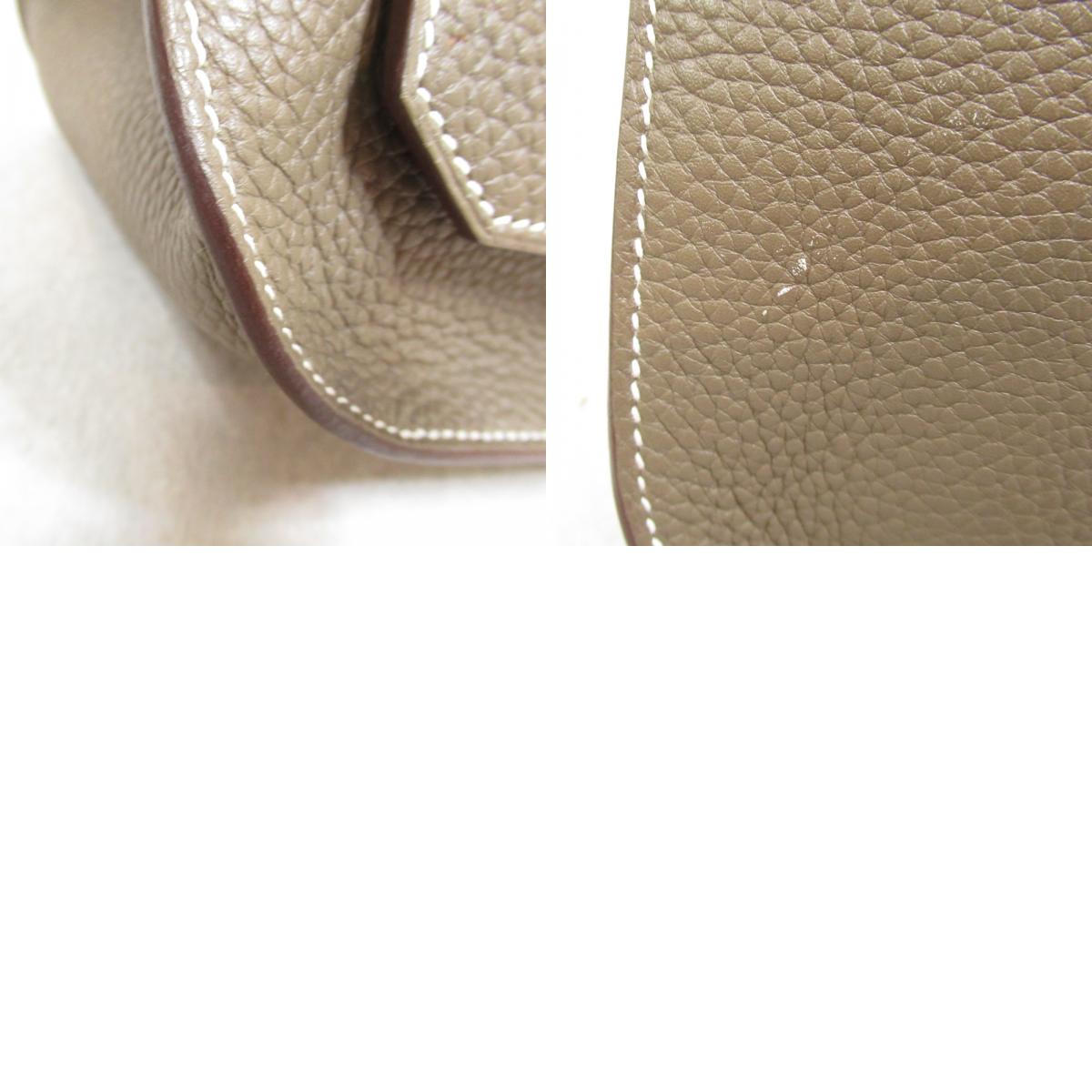 Hermes Jypsiere 28 Leather Shoulder Bag Beige