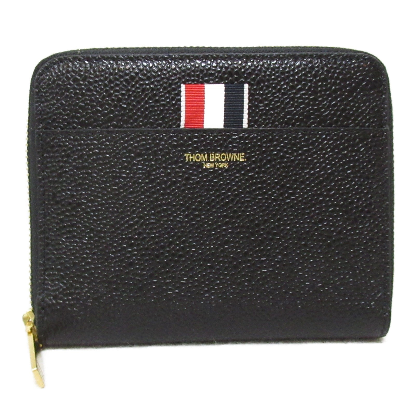 Thom Browne Leather Round Coin Case Black