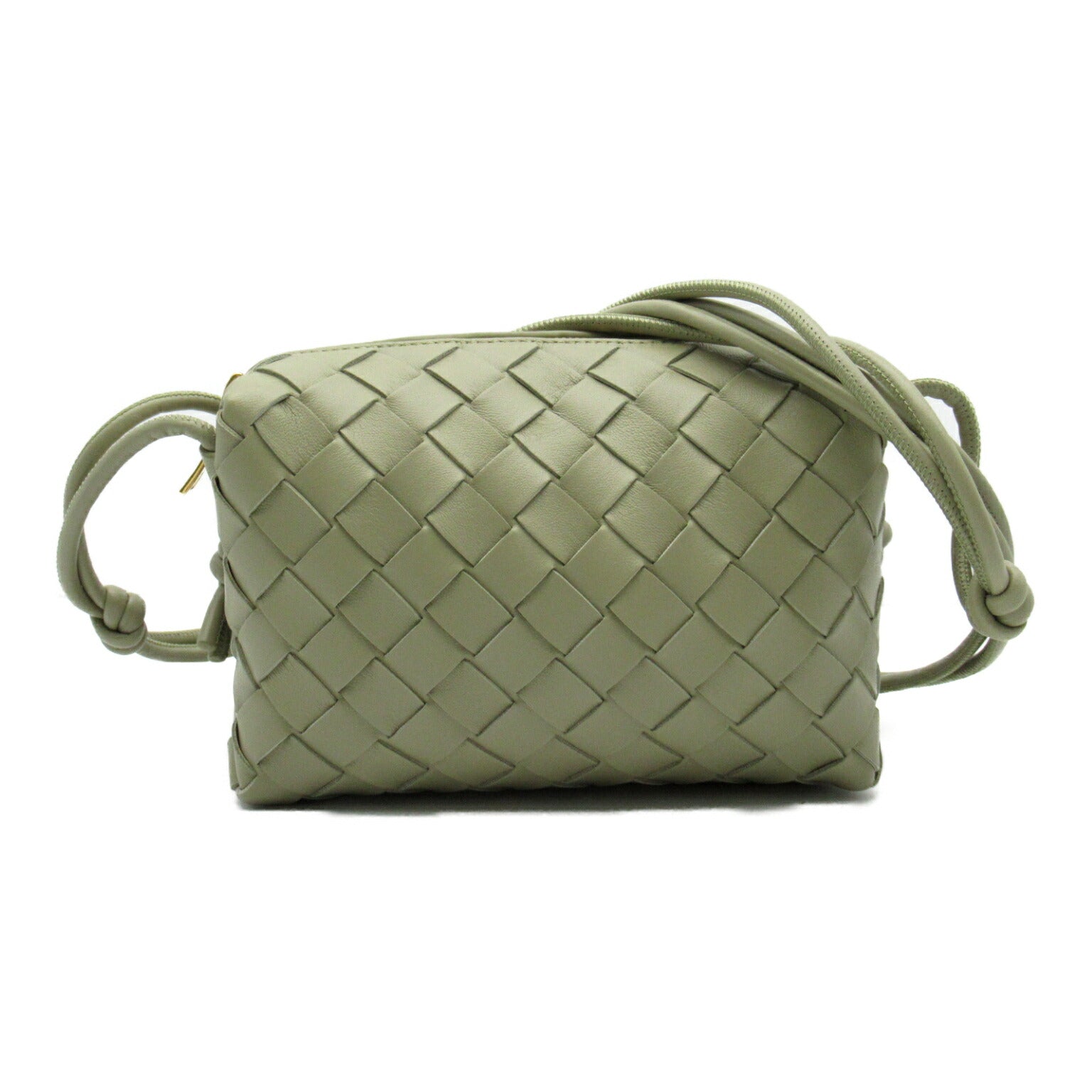 Bottega Veneta Lambskin Shoulder Bag Green