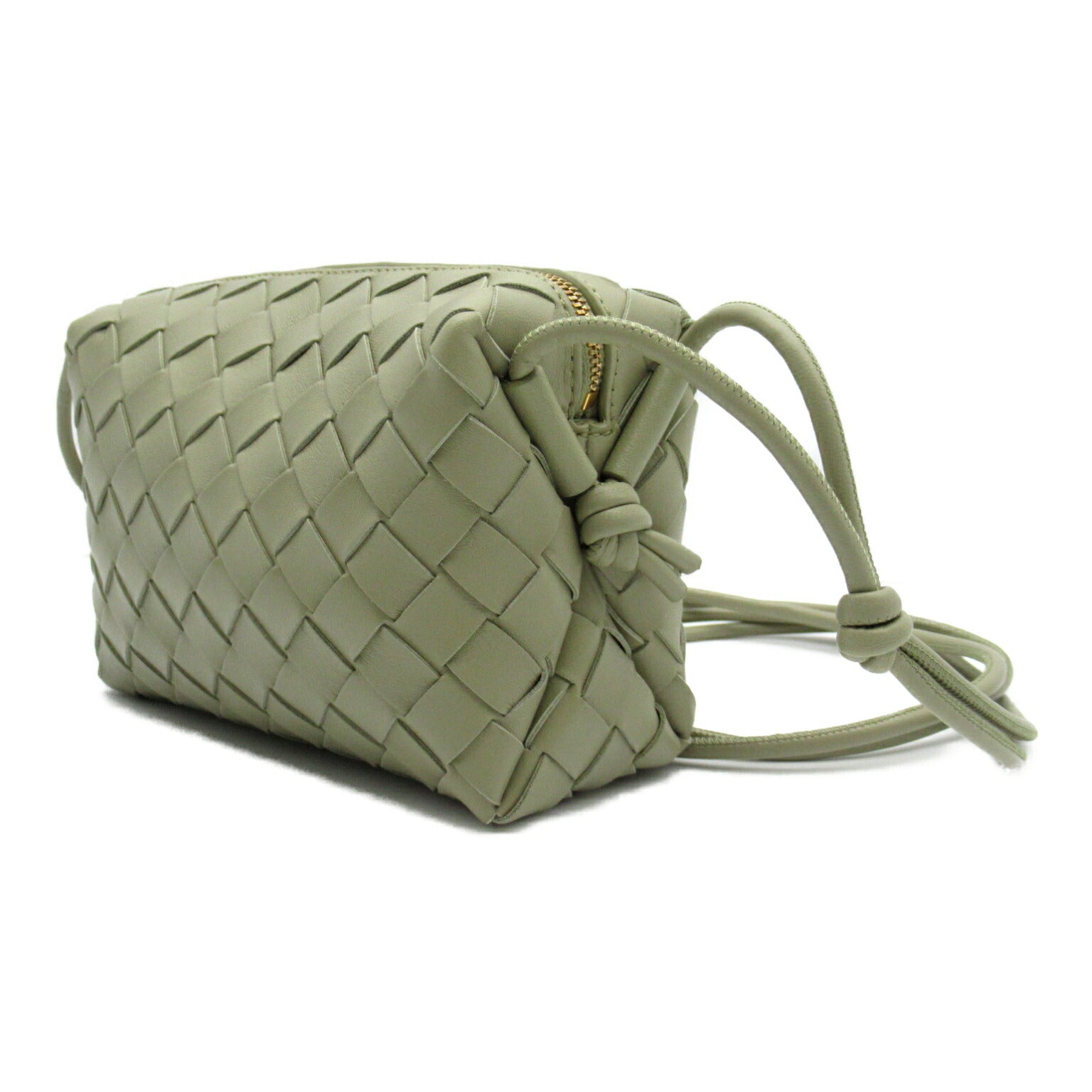 Bottega Veneta Lambskin Shoulder Bag Green