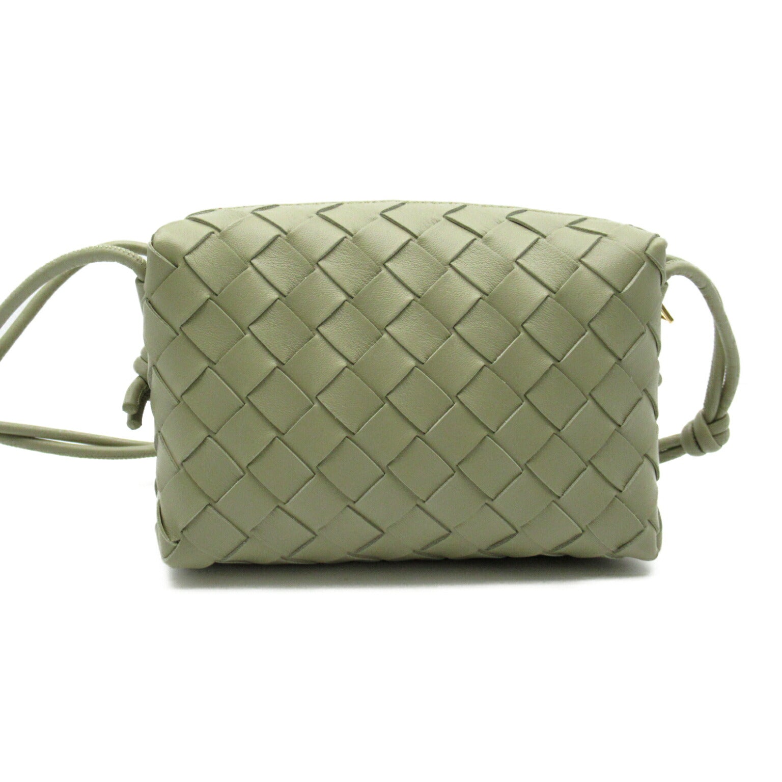 Bottega Veneta Lambskin Shoulder Bag Green