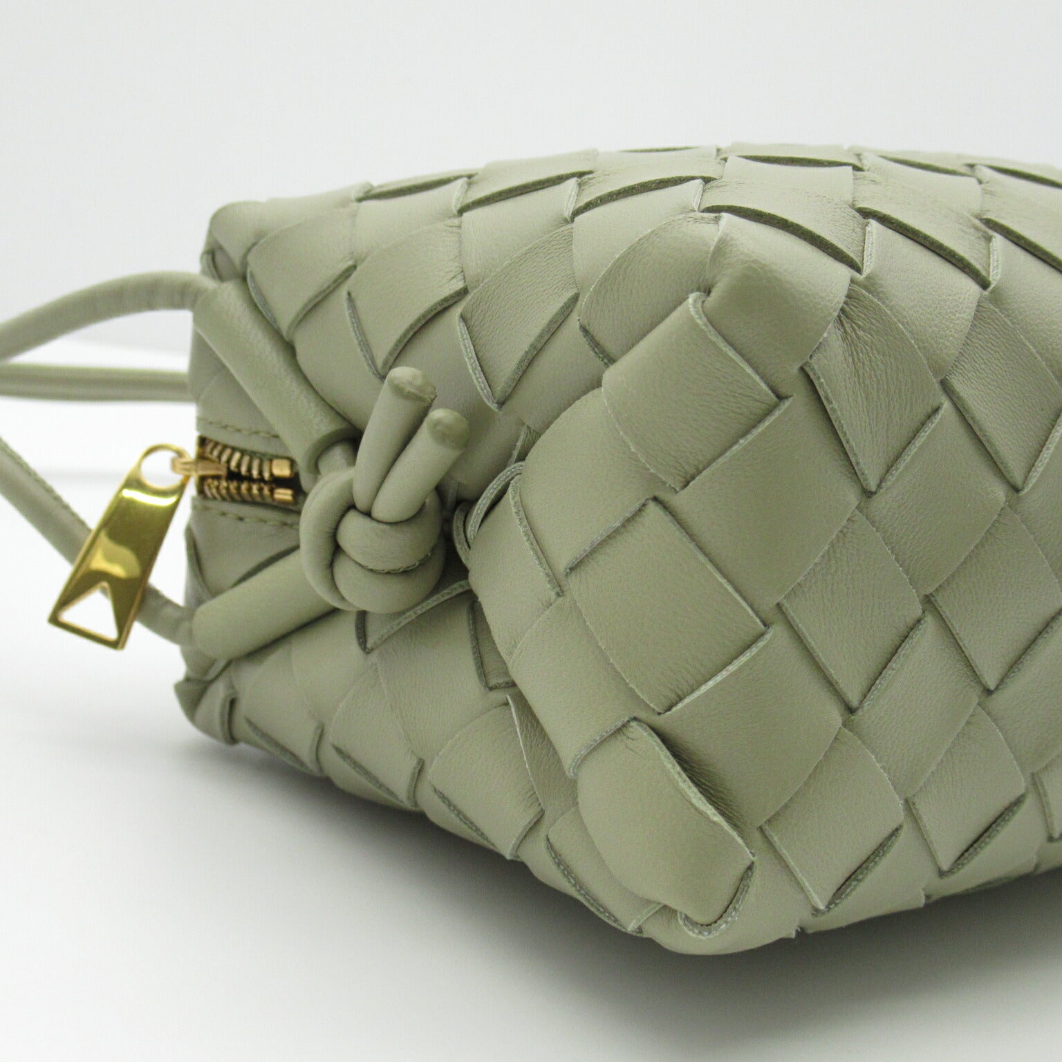 Bottega Veneta Lambskin Shoulder Bag Green