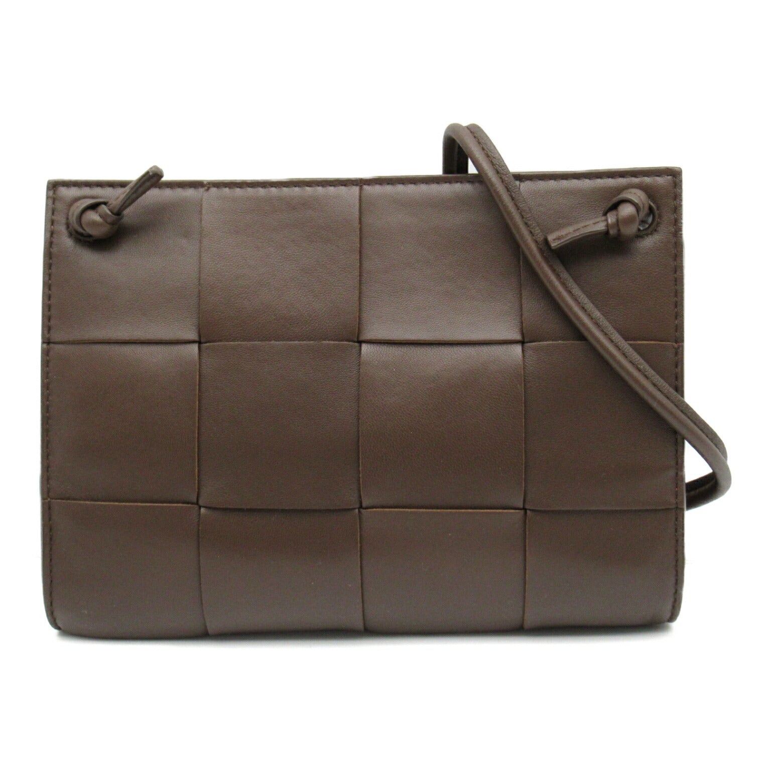 Bottega Veneta Lambskin Shoulder Bag Brown