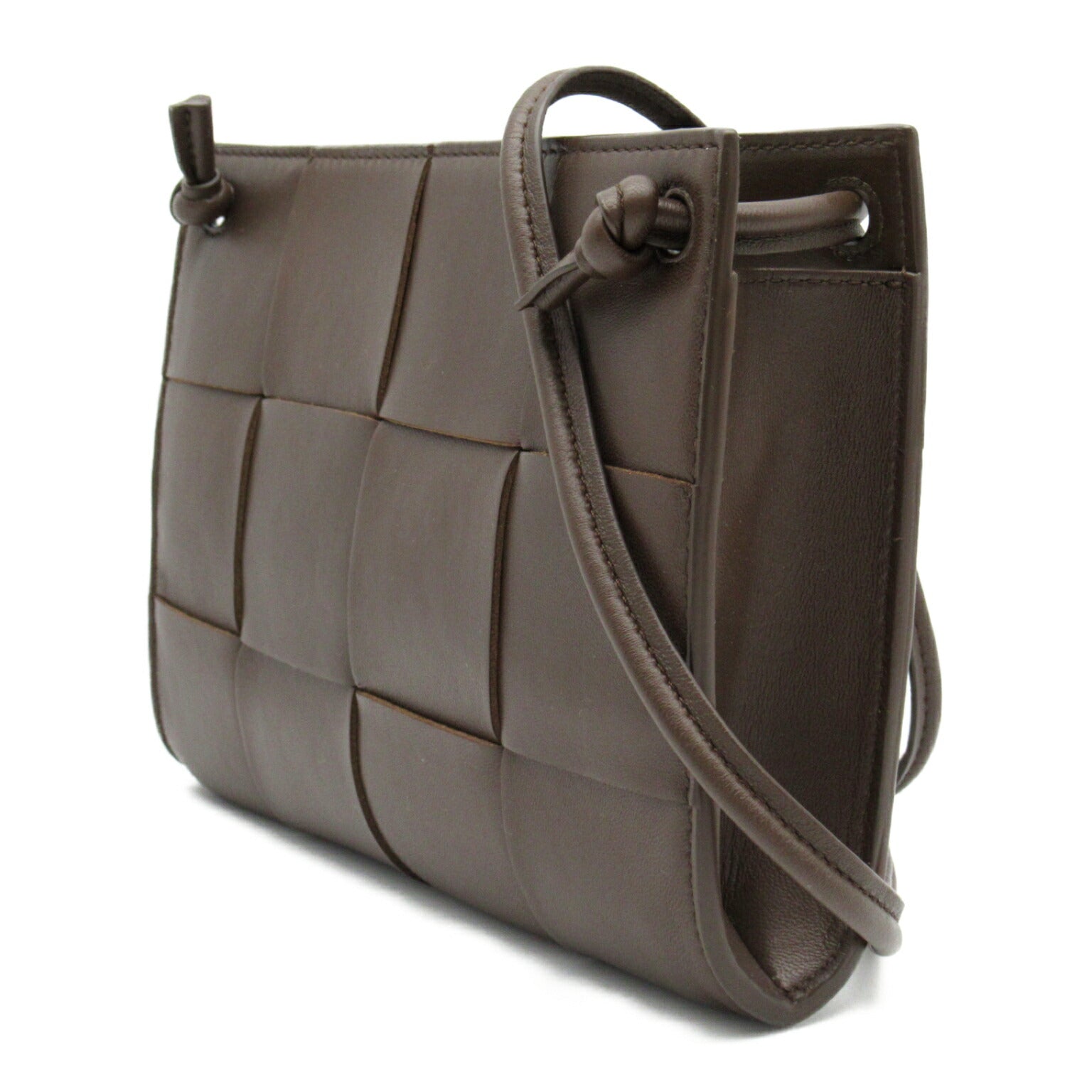 Bottega Veneta Lambskin Shoulder Bag Brown