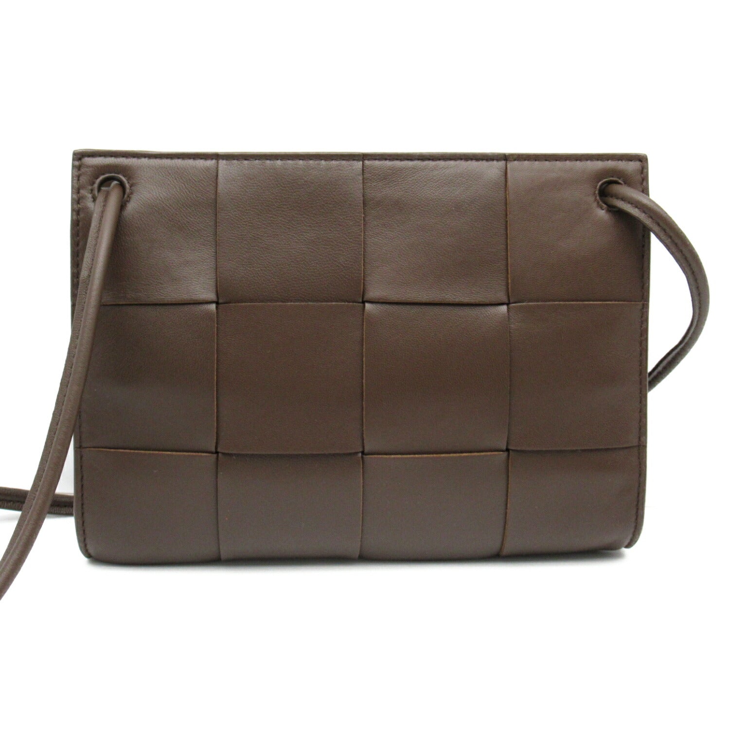 Bottega Veneta Lambskin Shoulder Bag Brown