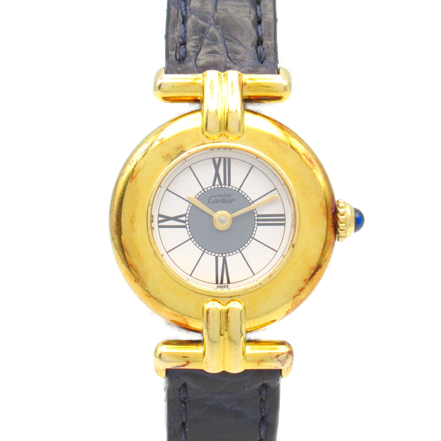 Cartier Must de Vermeil Gold Plated Leather Watch