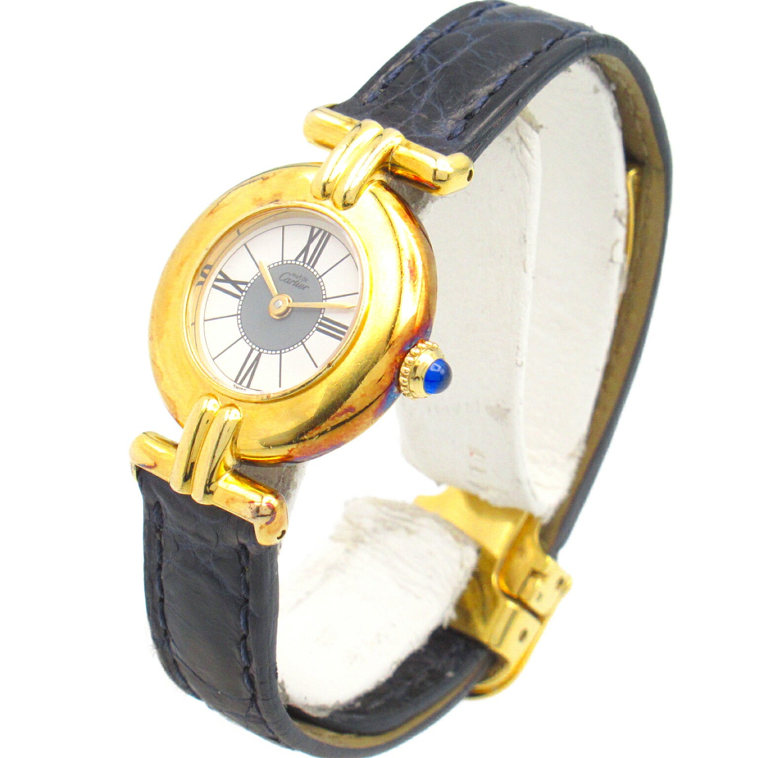 Cartier Must de Vermeil Gold Plated Leather Watch