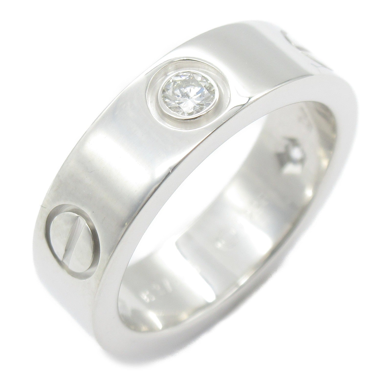 Cartier Love Half Diamond Ring K18WG