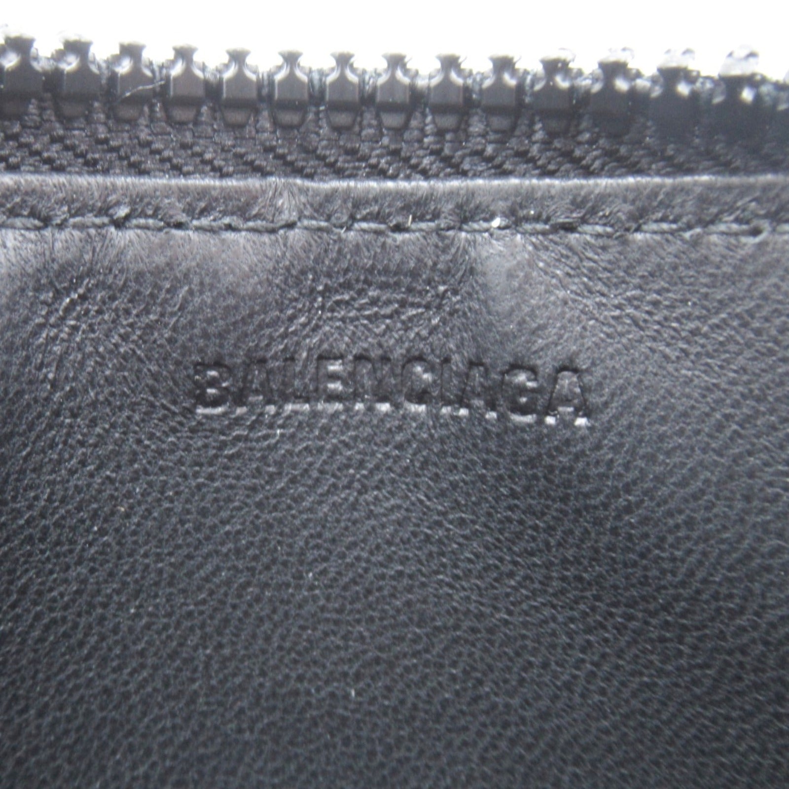 Balenciaga Leather Keyring Card Case Black