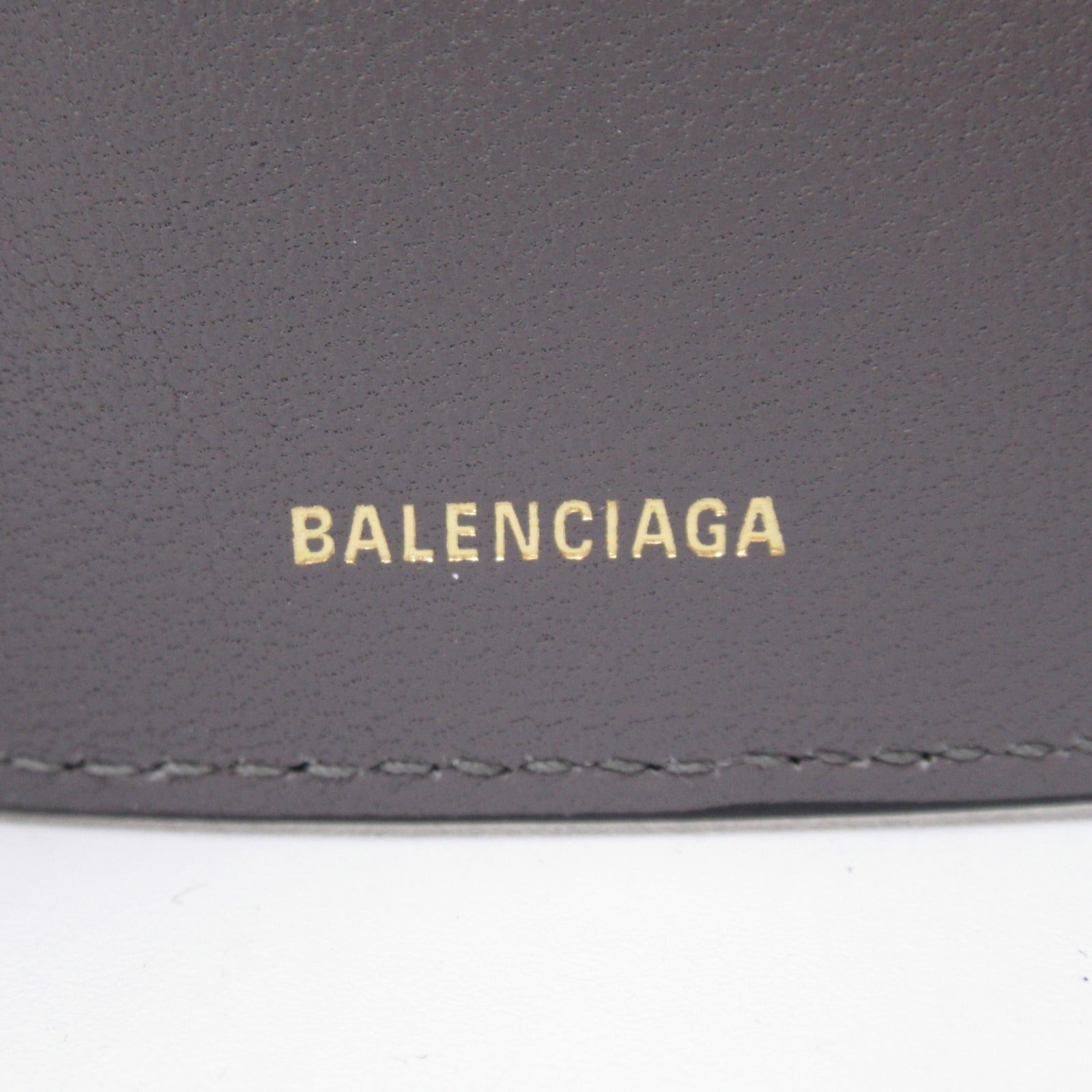 Balenciaga Leather Tri-Fold Wallet Black