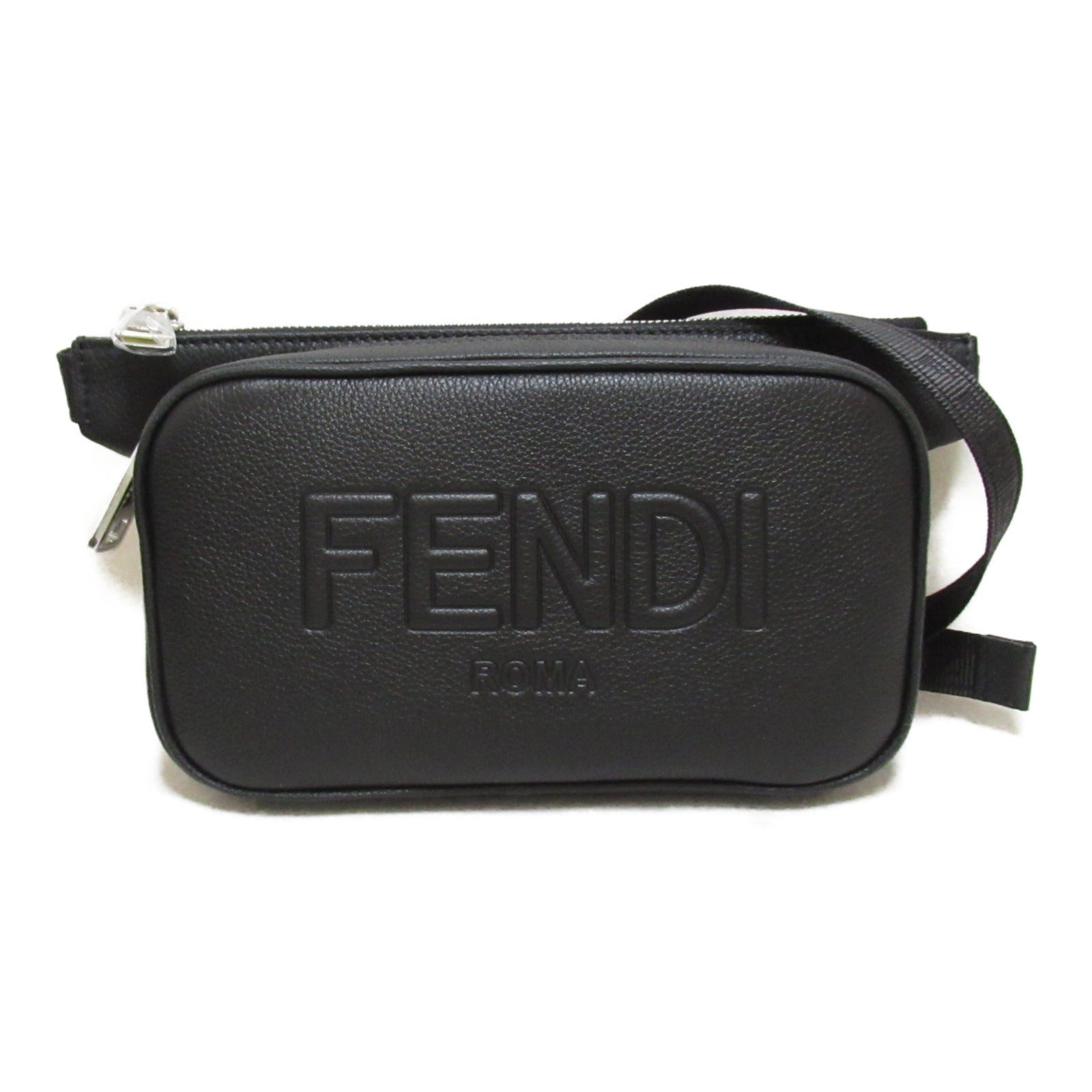 Fendi Leather Waist Body Bag Black