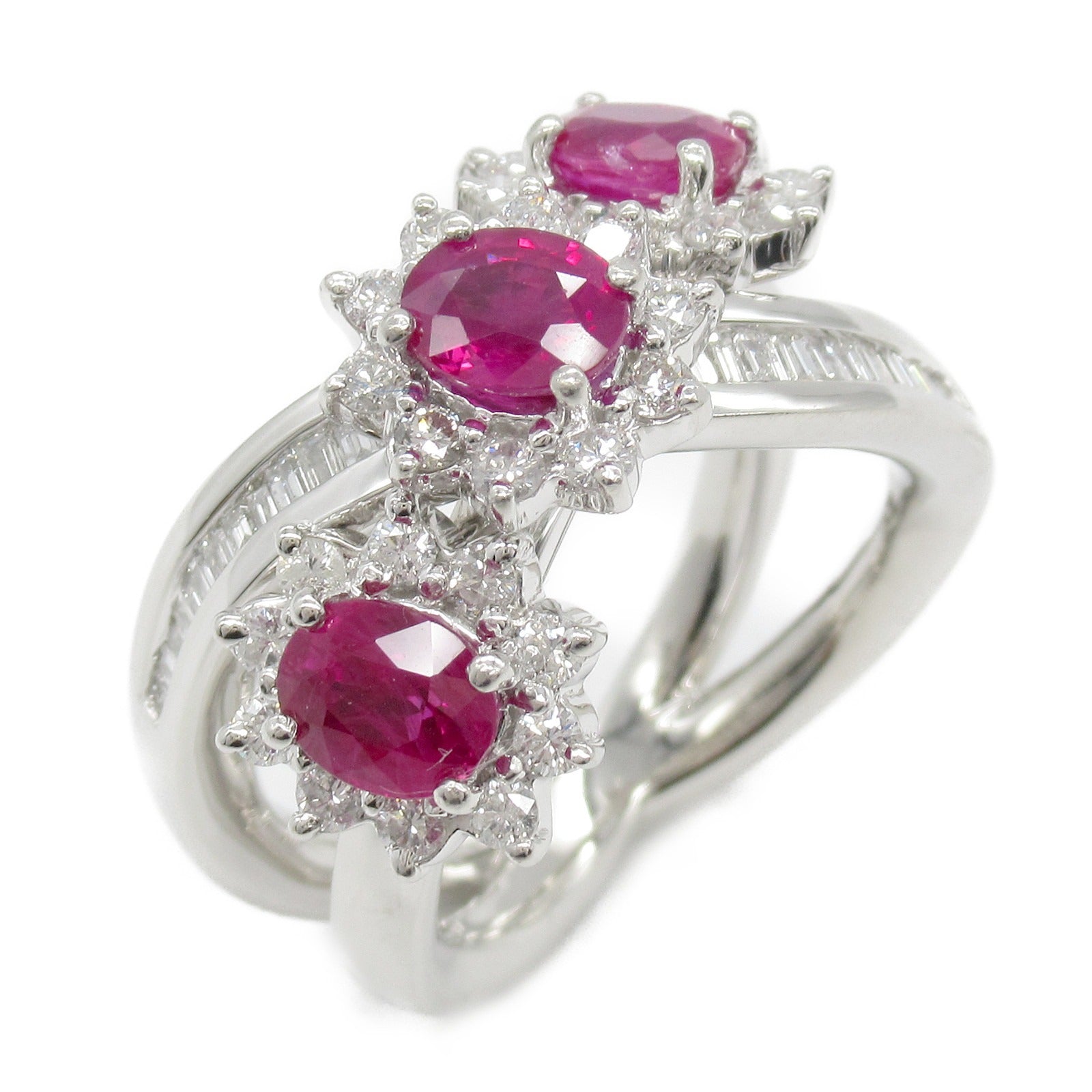 Platinum Ruby Diamond Ring