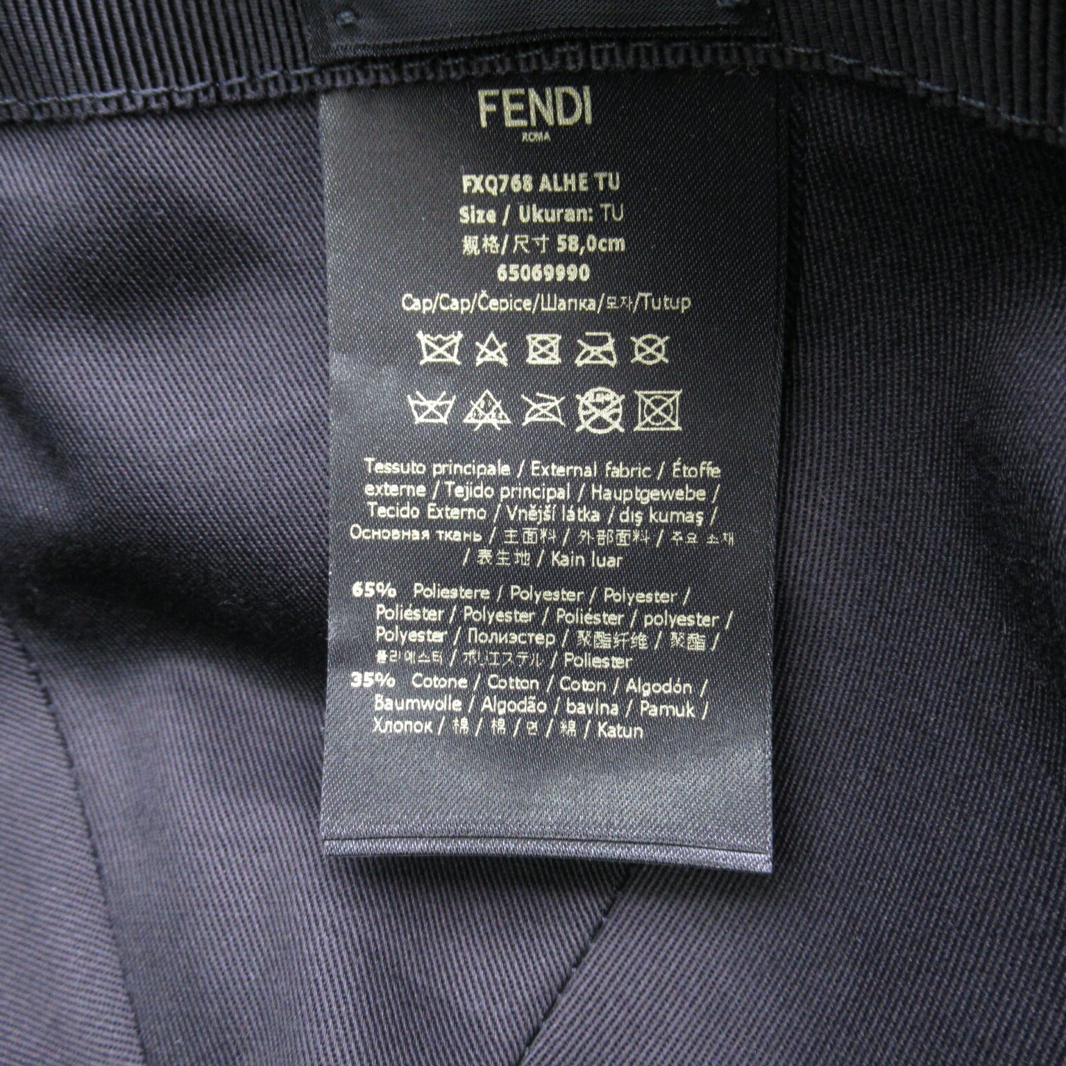 Fendi Polyester Baseball Cap Black Unisex