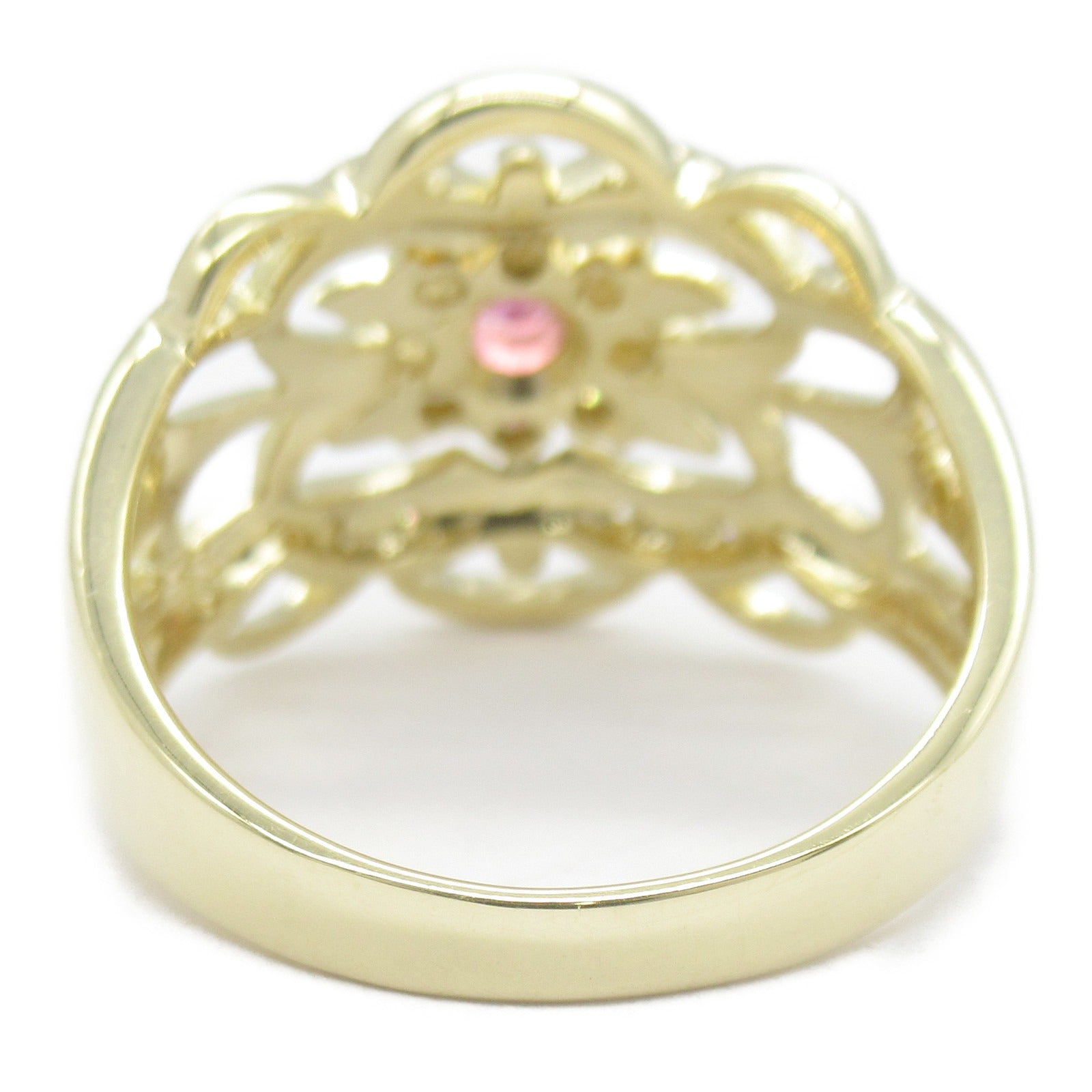 K18 Yellow Gold Pink Tourmaline Diamond Ring