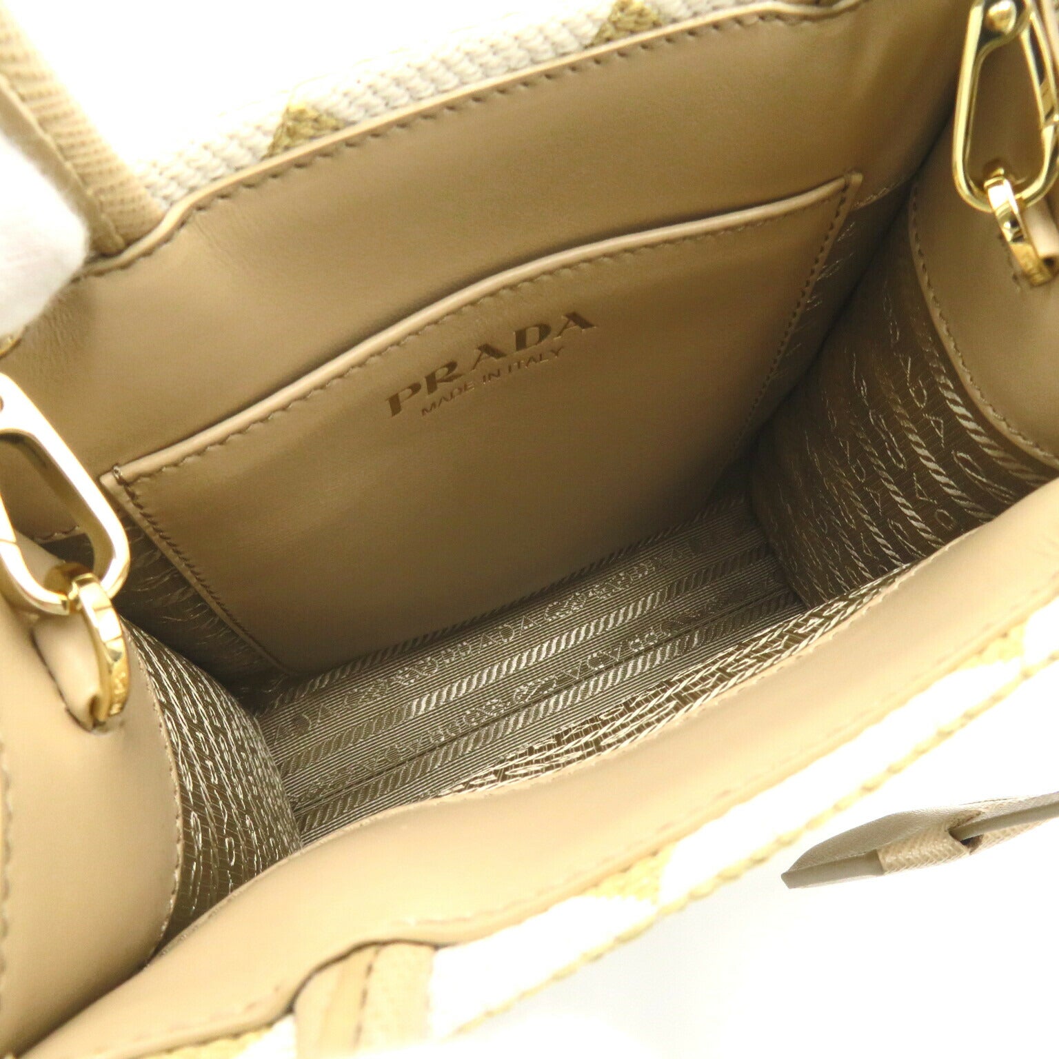 Prada Leather Canvas 2way Shoulder Bag 1BA3552FKLF0J0A