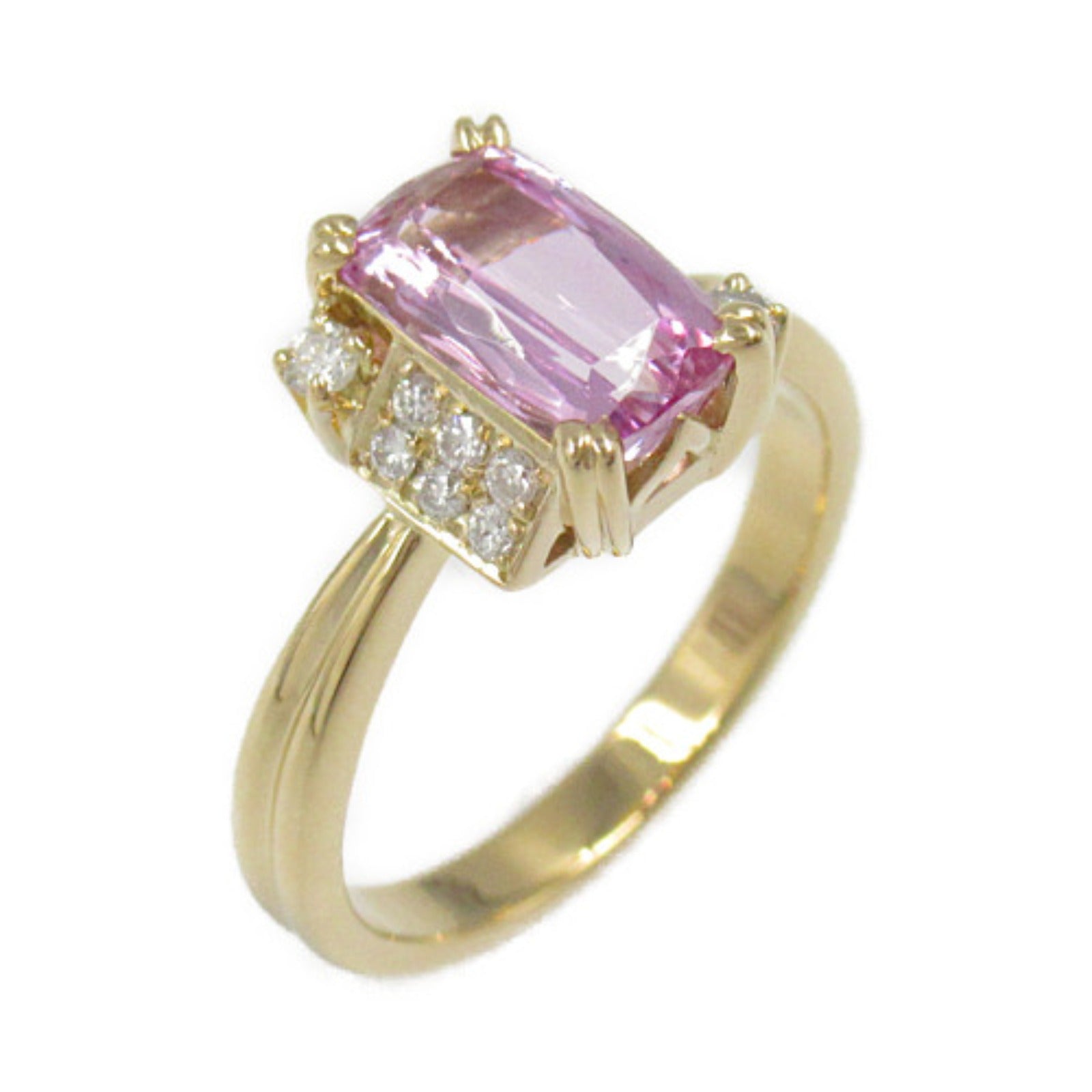 Tasaki Pink Imperial Topaz Diamond Ring K18 YG