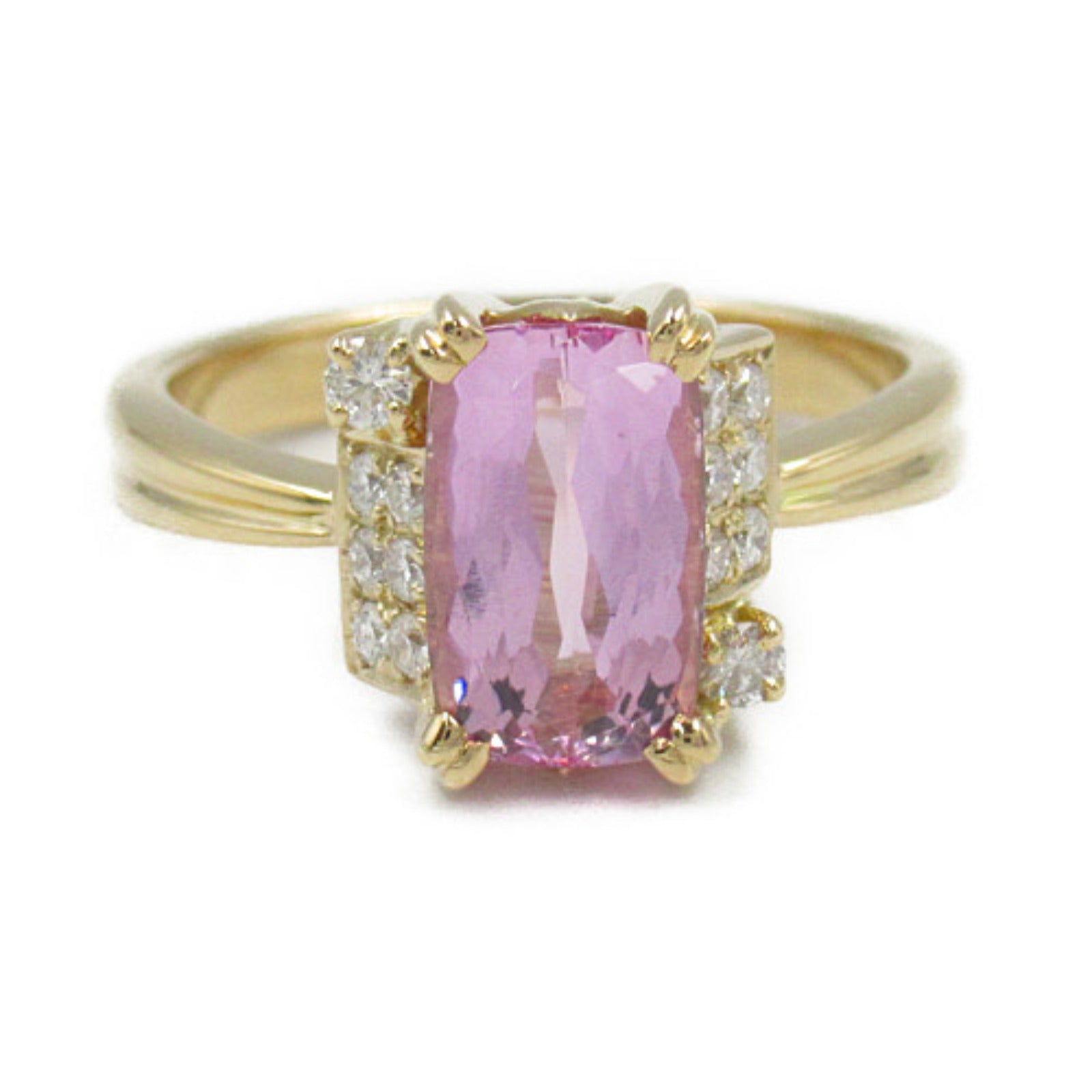 Tasaki Pink Imperial Topaz Diamond Ring K18 YG